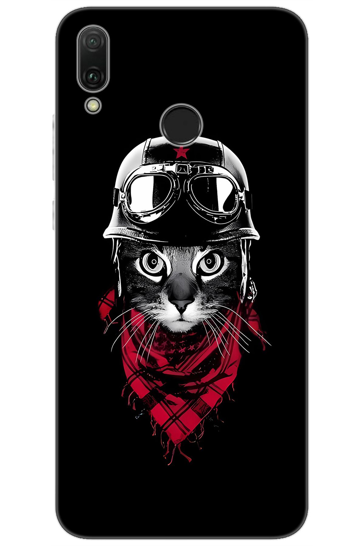 Ceppare Huawei Y9 2019 (JKM-LX1/LX2) Uyumlu Kılıf Desen Baskılı Silikon Pilot Kedi STK:656 CP-yWSTJnd
