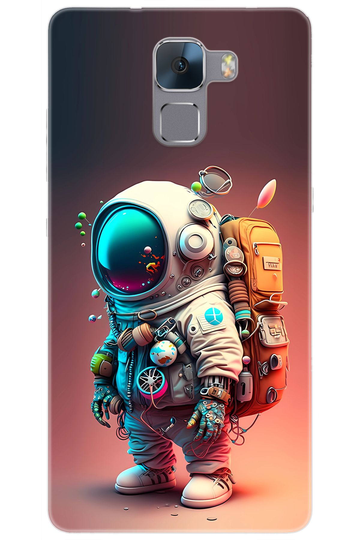 Ceppare Huawei Honor 7 (PLK-L01) Uyumlu Kılıf Desen Baskılı Silikon Astronot STK:682 CP-AzRzoMK