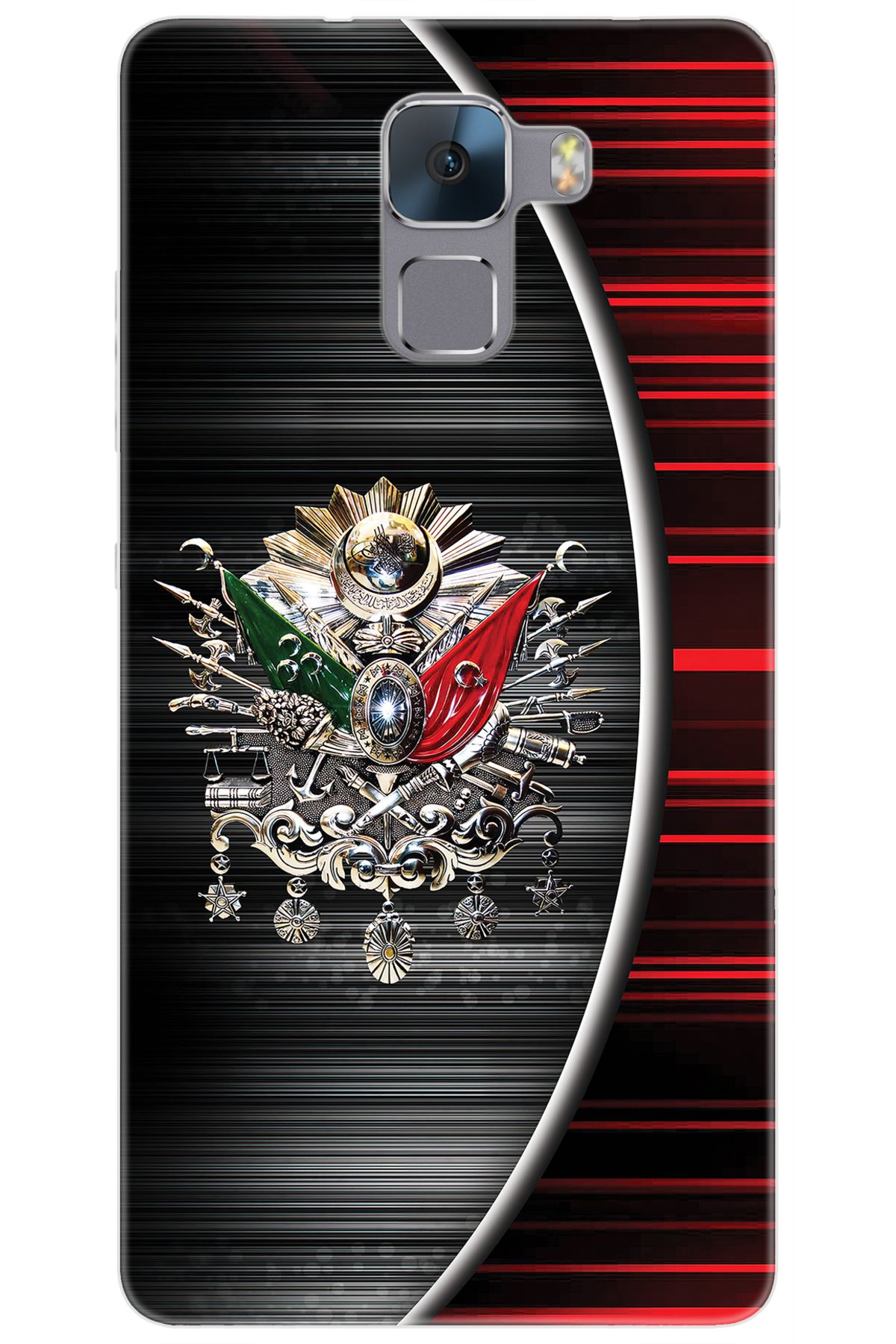 Ceppare Huawei Honor 7 (PLK-L01) Uyumlu Kılıf Desen Baskılı Silikon Osmanlı Tuğra STK:410 CP-Vtdz97x