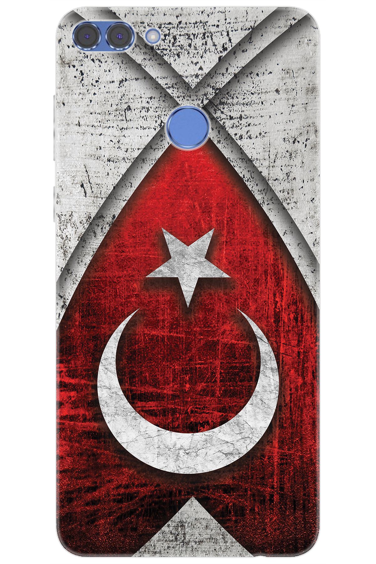 Ceppare Huawei Y9 2018 (FLA-LX1/LX2) Uyumlu Kılıf Desen Baskılı Silikon Türk Bayrağı STK:380 CP-TZ0kobM