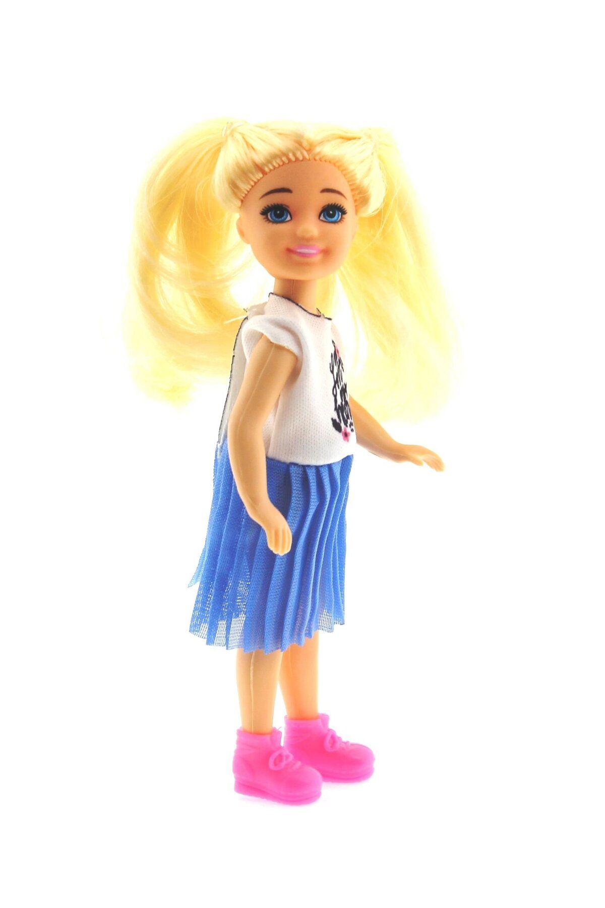 OEM Baonier Mavi Etekli 14 cm Sarışın Tekli Kız Bebek