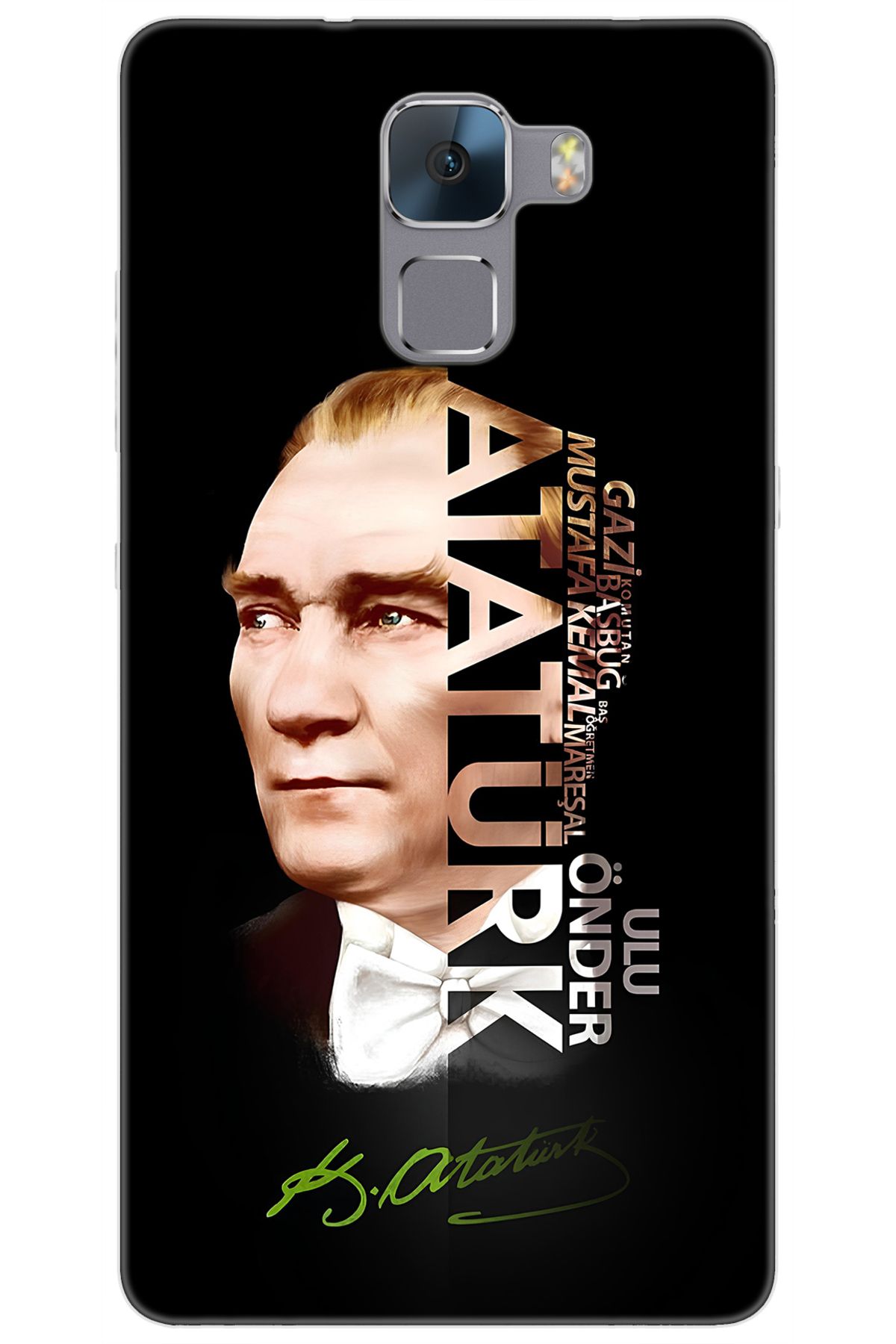 Ceppare Huawei Honor 7 (PLK-L01) Uyumlu Kılıf Desen Baskılı Silikon Atatürk STK:681 CP-OybylH5
