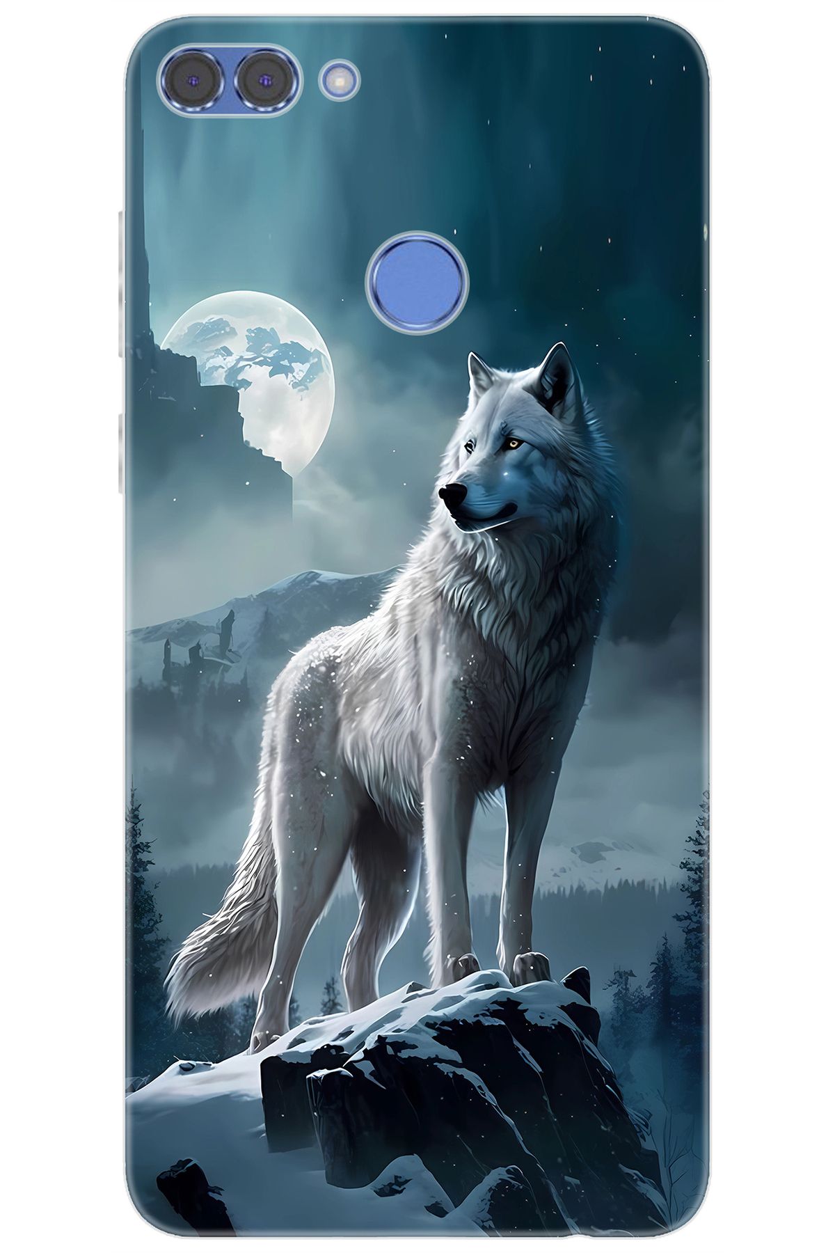 Ceppare Huawei Y9 2018 (FLA-LX1/LX2) Uyumlu Kılıf Desen Baskılı Silikon Kurt STK:683 CP-FnTjMn9