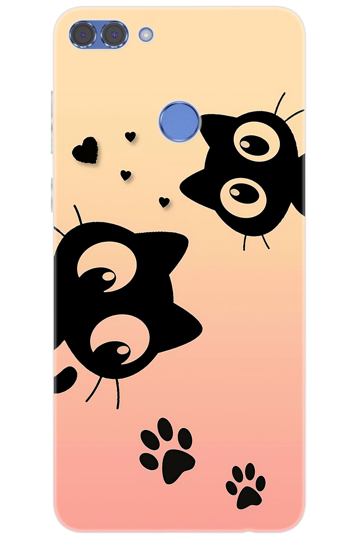 Ceppare Huawei Y9 2018 (FLA-LX1/LX2) Uyumlu Kılıf Desen Baskılı Silikon Kedi STK:626 CP-xAz8i4e
