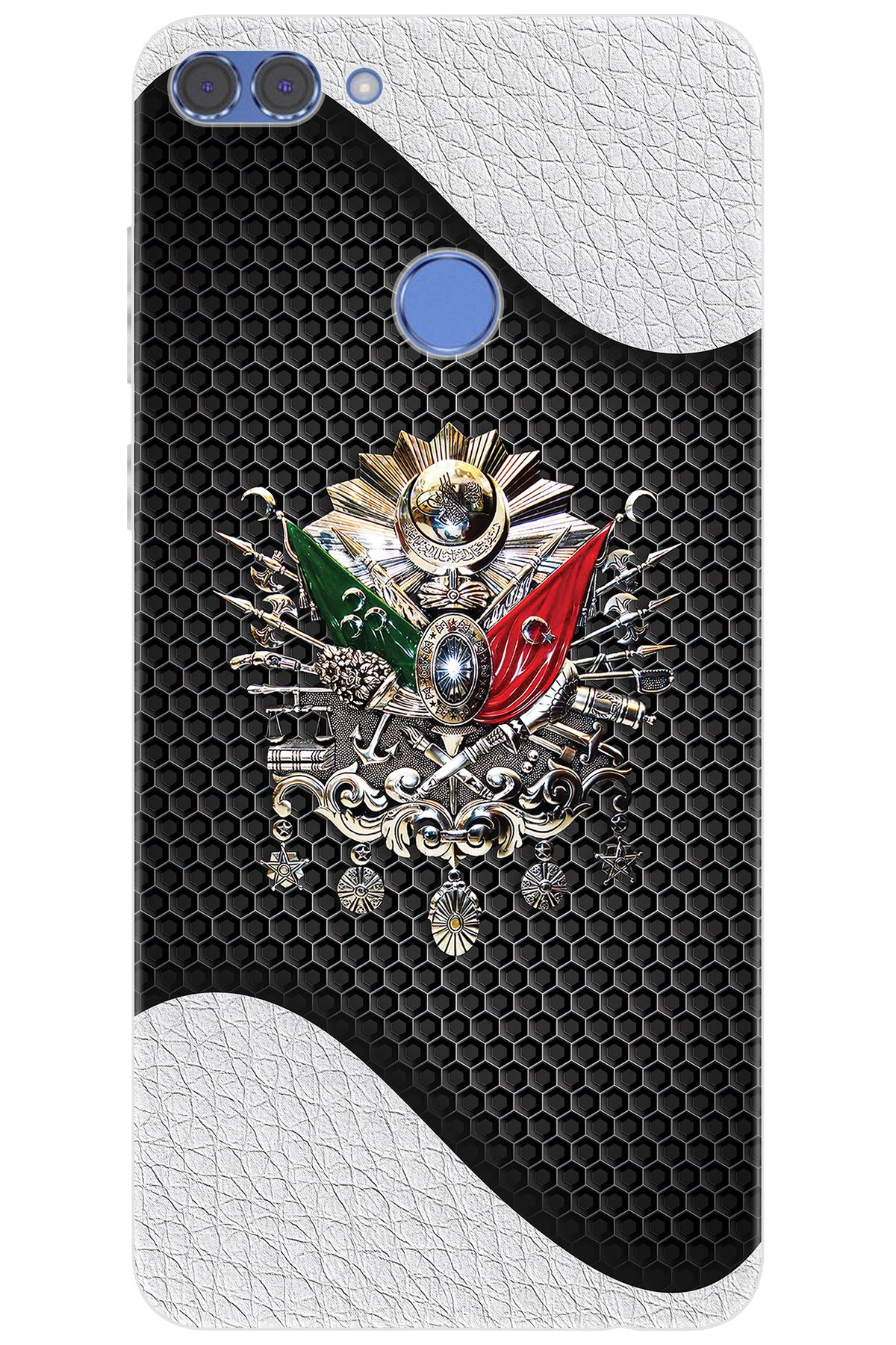 Ceppare Huawei Y9 2018 (FLA-LX1/LX2) Uyumlu Kılıf Desen Baskılı Silikon Osmanlı Tuğra STK:415 CP-KwE5SdB