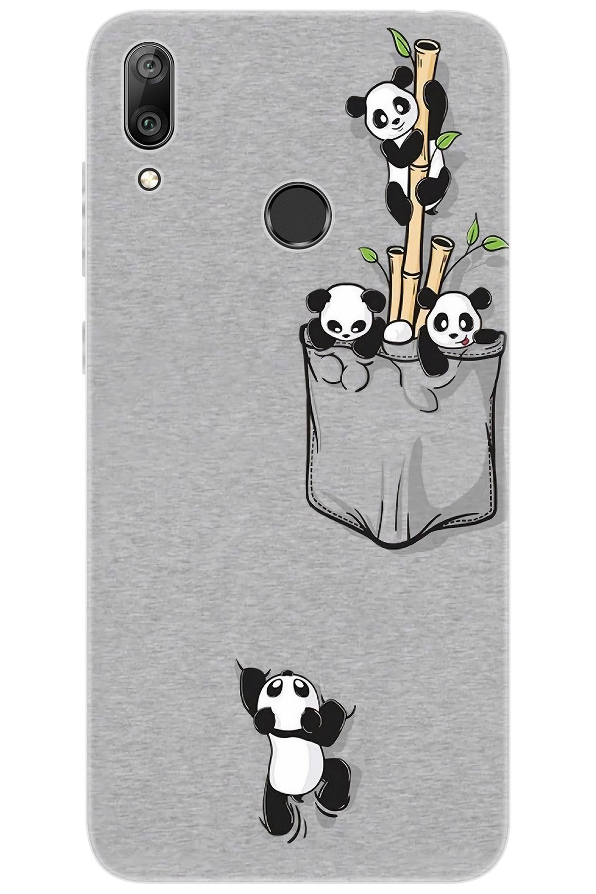 Ceppare Huawei Y7 PRO 2019 (DUB-LX2) Uyumlu Kılıf Desen Baskılı Silikon Pandalar STK:749 CP-heYrE1O