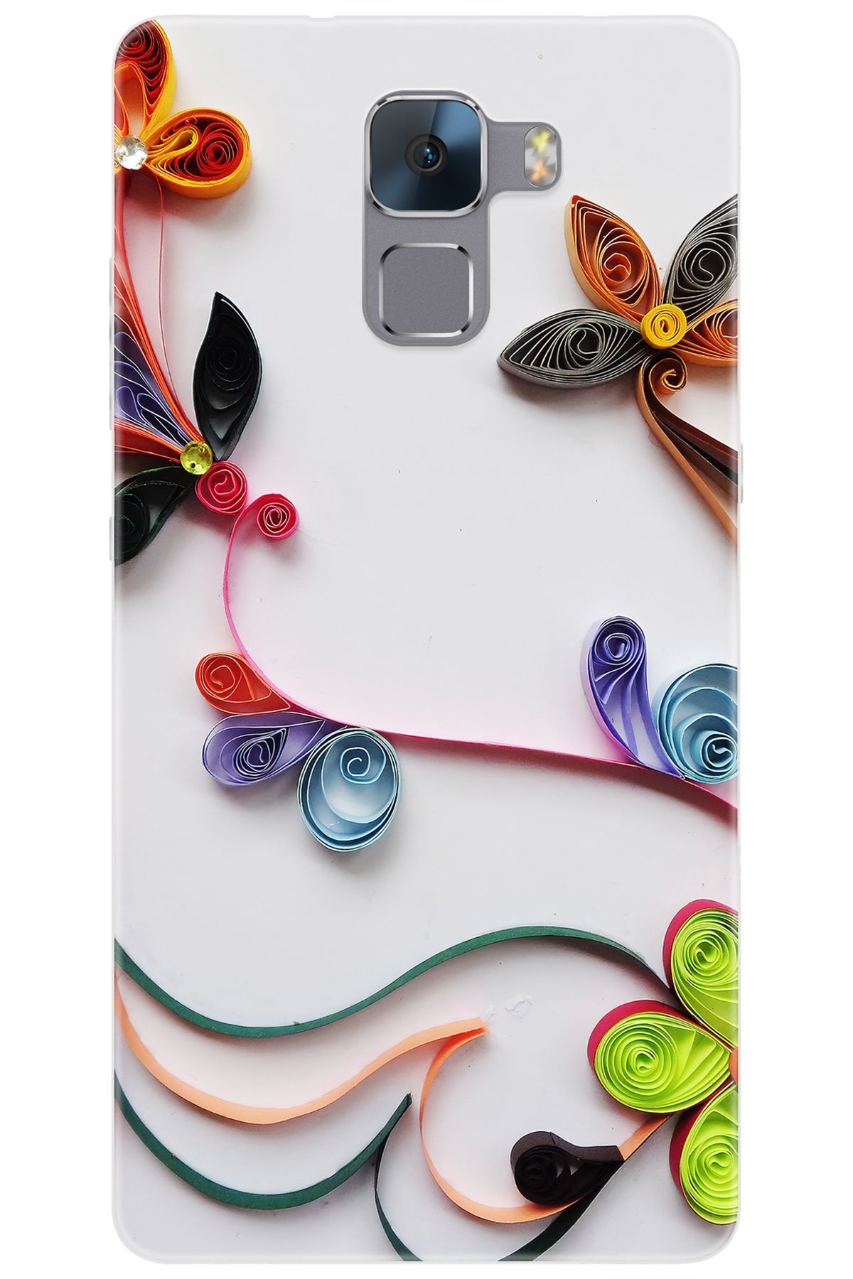Ceppare Huawei Honor 7 (PLK-L01) Uyumlu Kılıf Desen Baskılı Silikon Çiçek Desen STK:220 CP-tkE69Tm