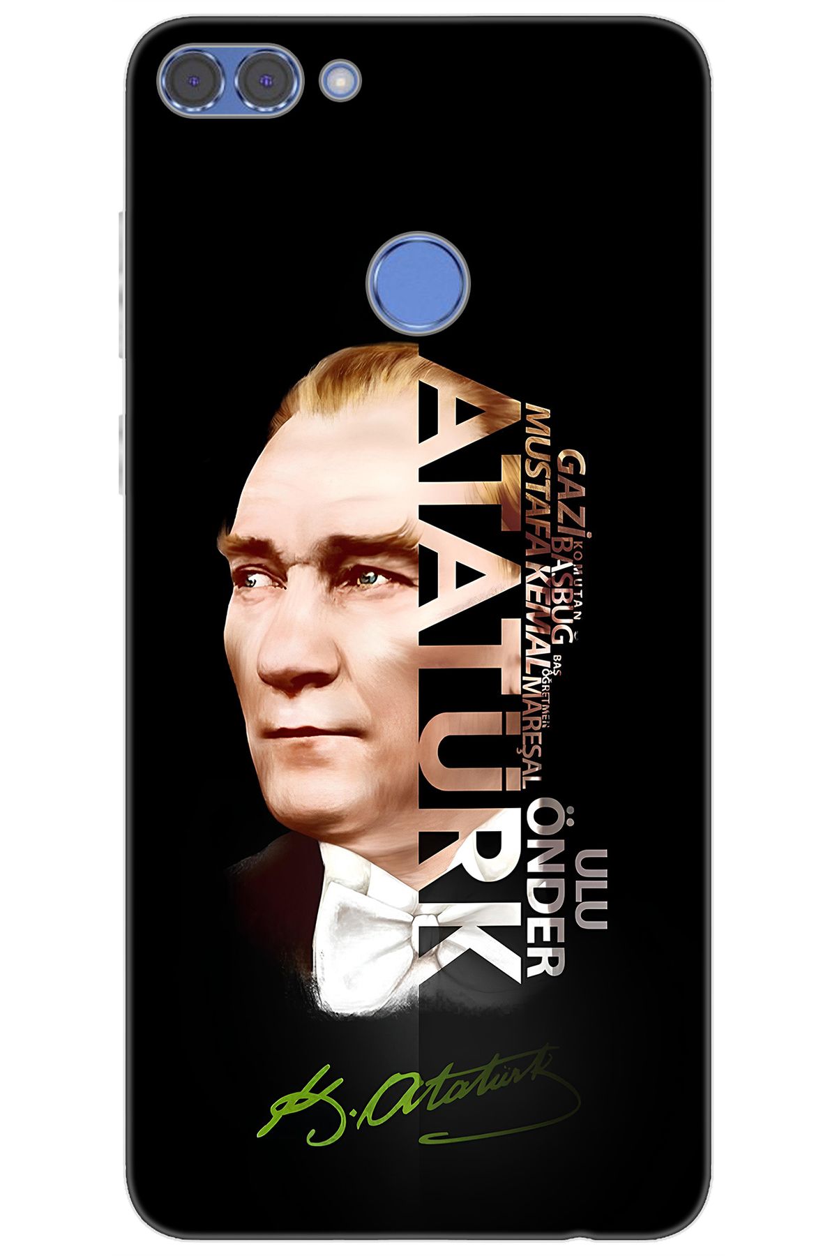 Ceppare Huawei Y9 2018 (FLA-LX1/LX2) Uyumlu Kılıf Desen Baskılı Silikon Atatürk STK:681 CP-DG15gXg