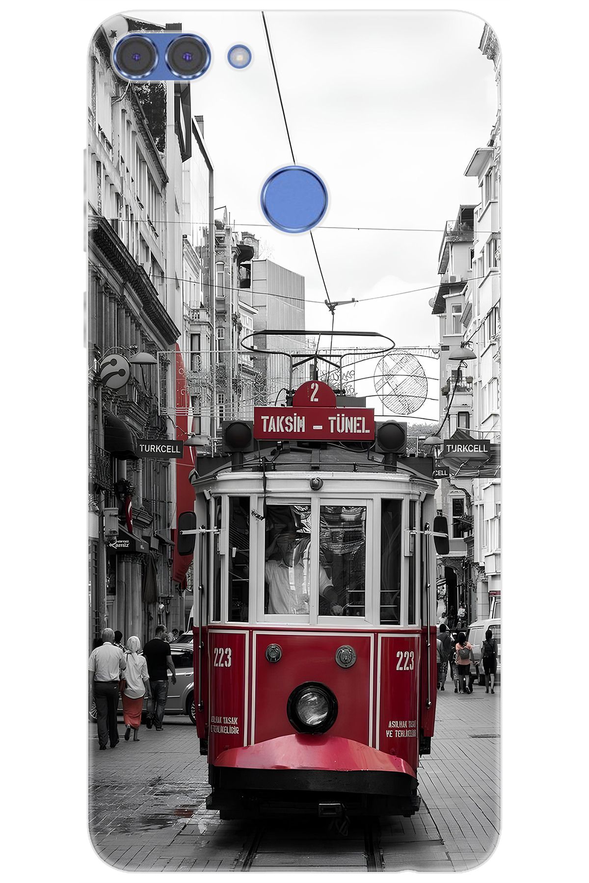 Ceppare Huawei Y9 2018 (FLA-LX1/LX2) Uyumlu Kılıf Desen Baskılı Silikon Tramvay STK:691 CP-SwBZRc7