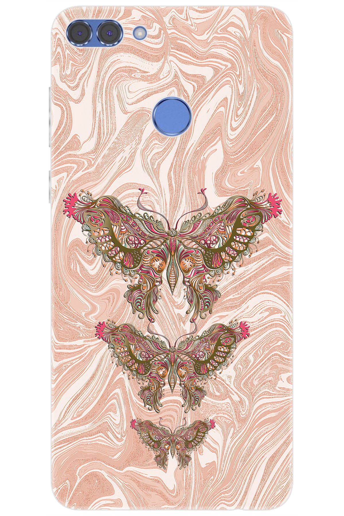 Ceppare Huawei Y9 2018 (FLA-LX1/LX2) Uyumlu Kılıf Desen Baskılı Silikon Kelebek Resim STK:552 CP-2TTxANh