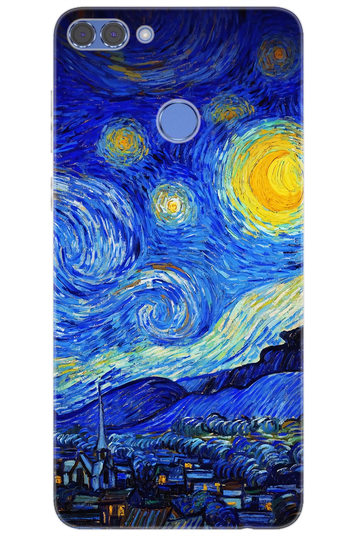 Ceppare Huawei Y9 2018 (FLA-LX1/LX2) Uyumlu Kılıf Desen Silikon Starry Night Yıldızlı Gece S:757 CP-cCYU9Jo