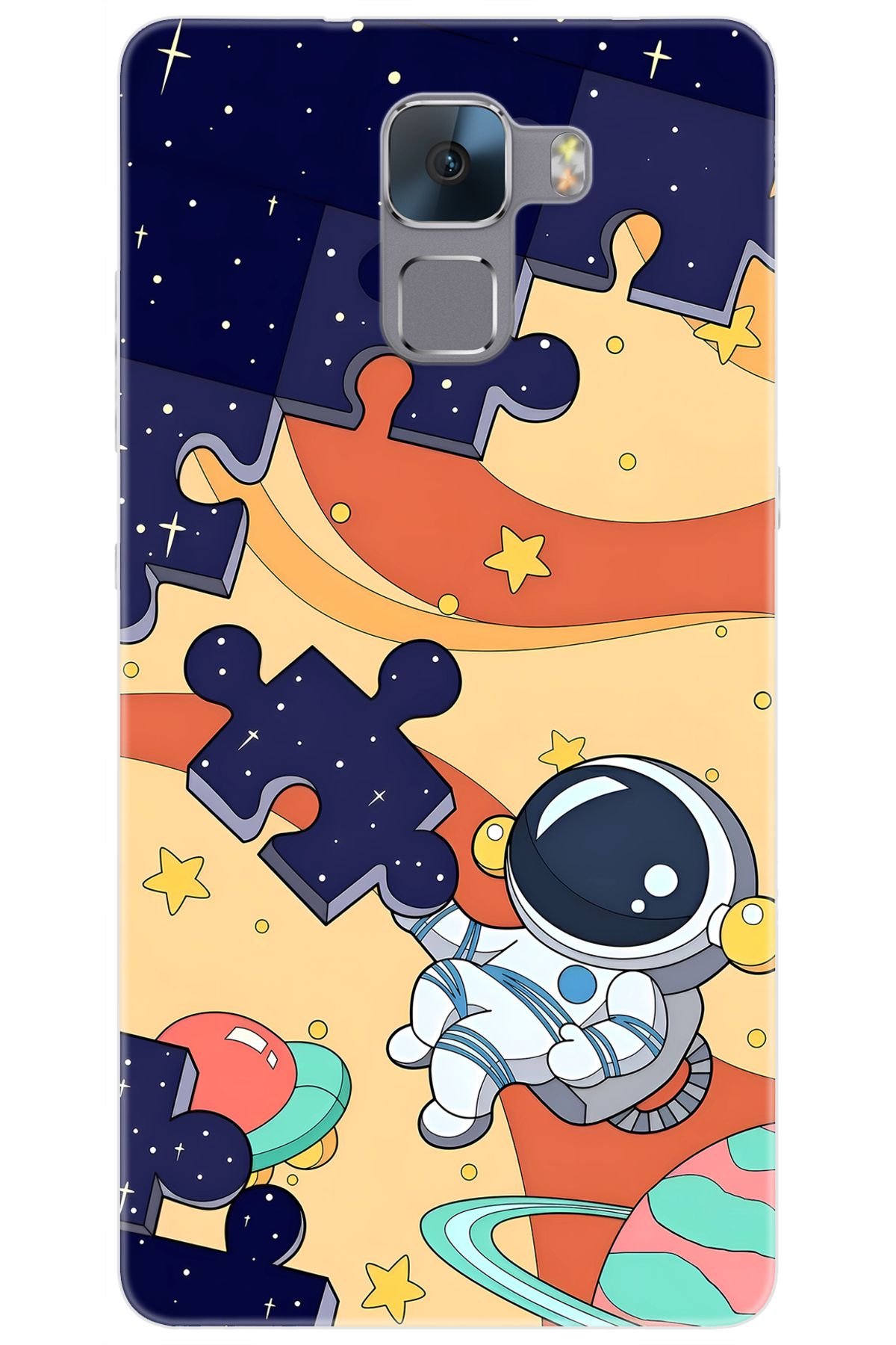 Ceppare Huawei Honor 7 (PLK-L01) Uyumlu Kılıf Desen Baskılı Silikon Astronot STK:646 CP-7OyHKkQ