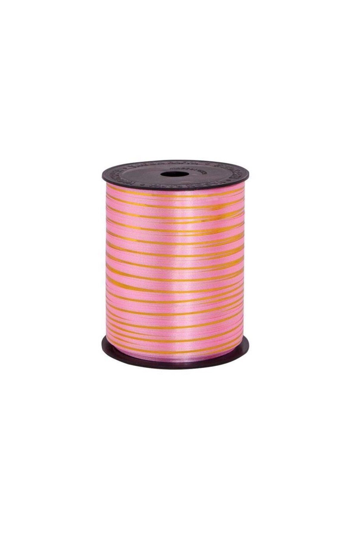 Ambalaj Evi Pembe Gold Yaldızlı Rafya 200 Metre Pembe Rafya İp