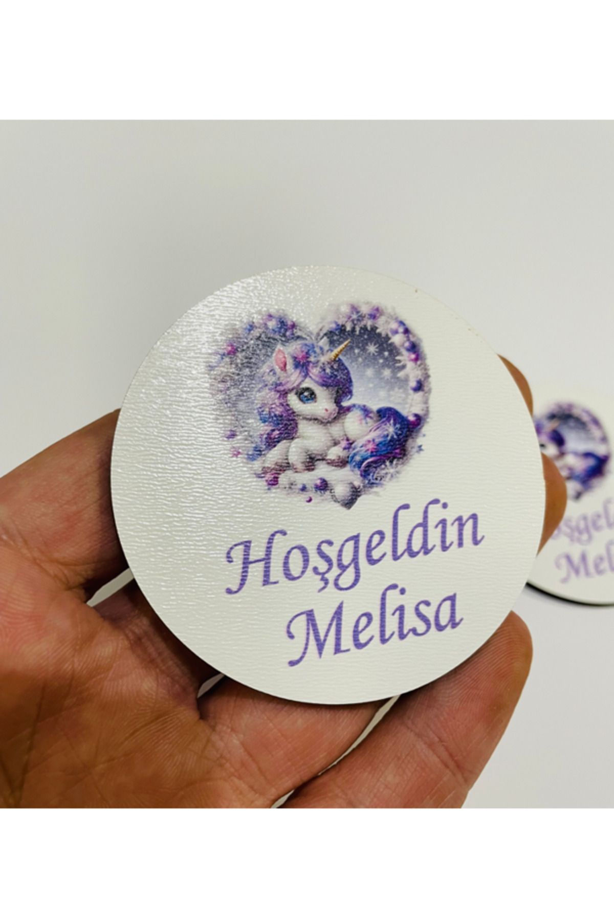 estölye Ahşap UV Baskı Unicorn Magnet 10 Adet