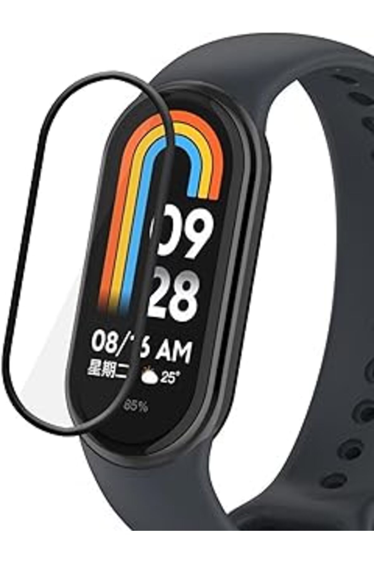 jupiter global bazaar Microsonic Xiaomi Mi Band 8 Tam Kaplayan Nano Cam Ekran Koruyucu Siyah
