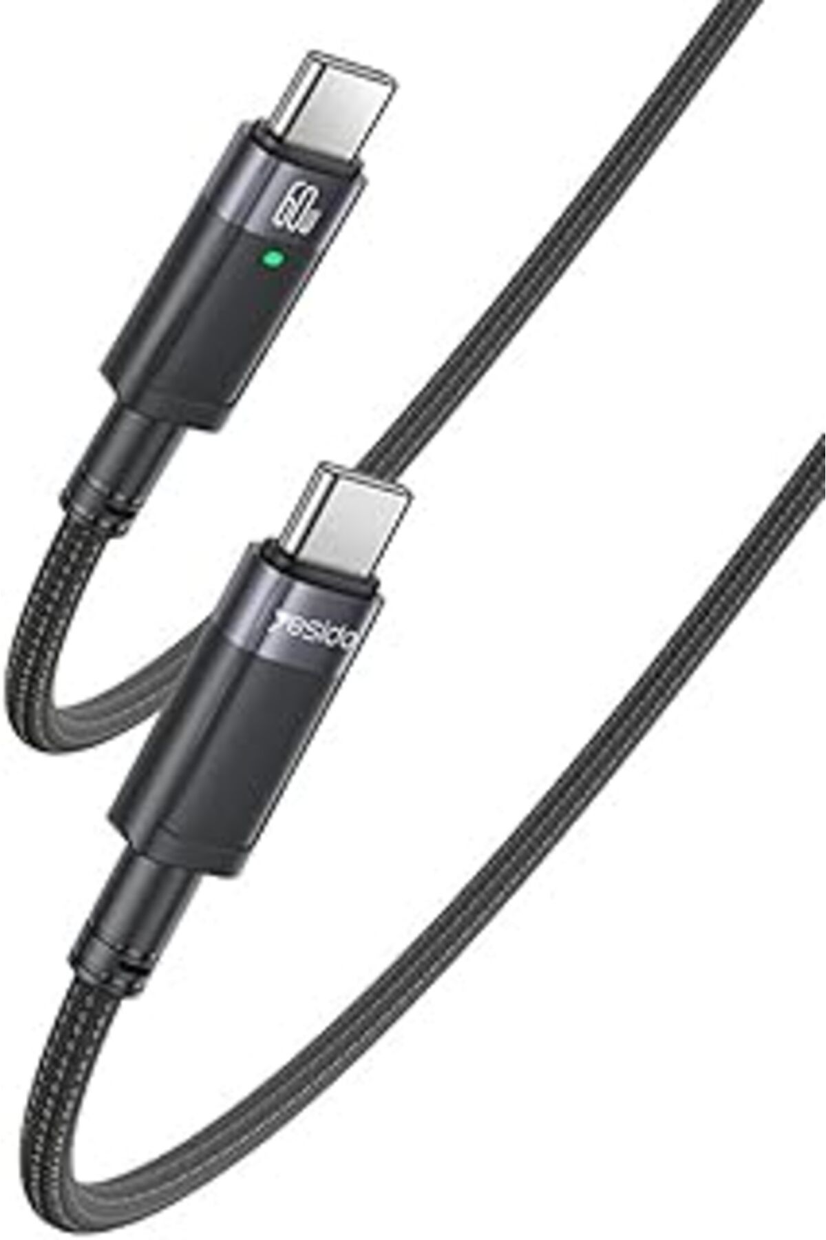 Pİ GLOBAL Yesido 60W Type-C To Type-C Otomatik Şarj Kesme Özellikli Pd Hızlı Şarj Kablosu, 1.2 Metre