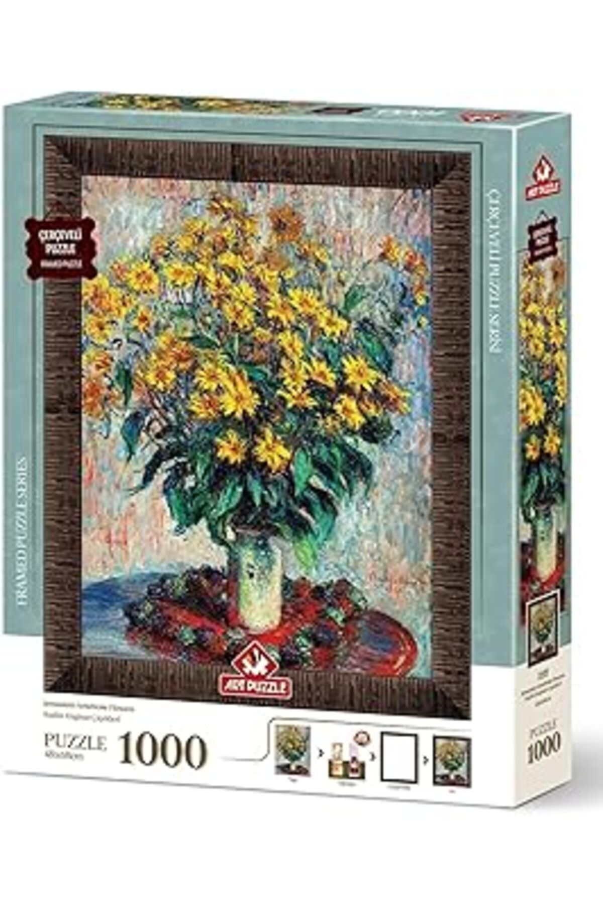 karadağsb Art Puzzle Kudüs Enginar Çiçekleri, Claude Monet 1000 Parça Çerçeveli Puzzle