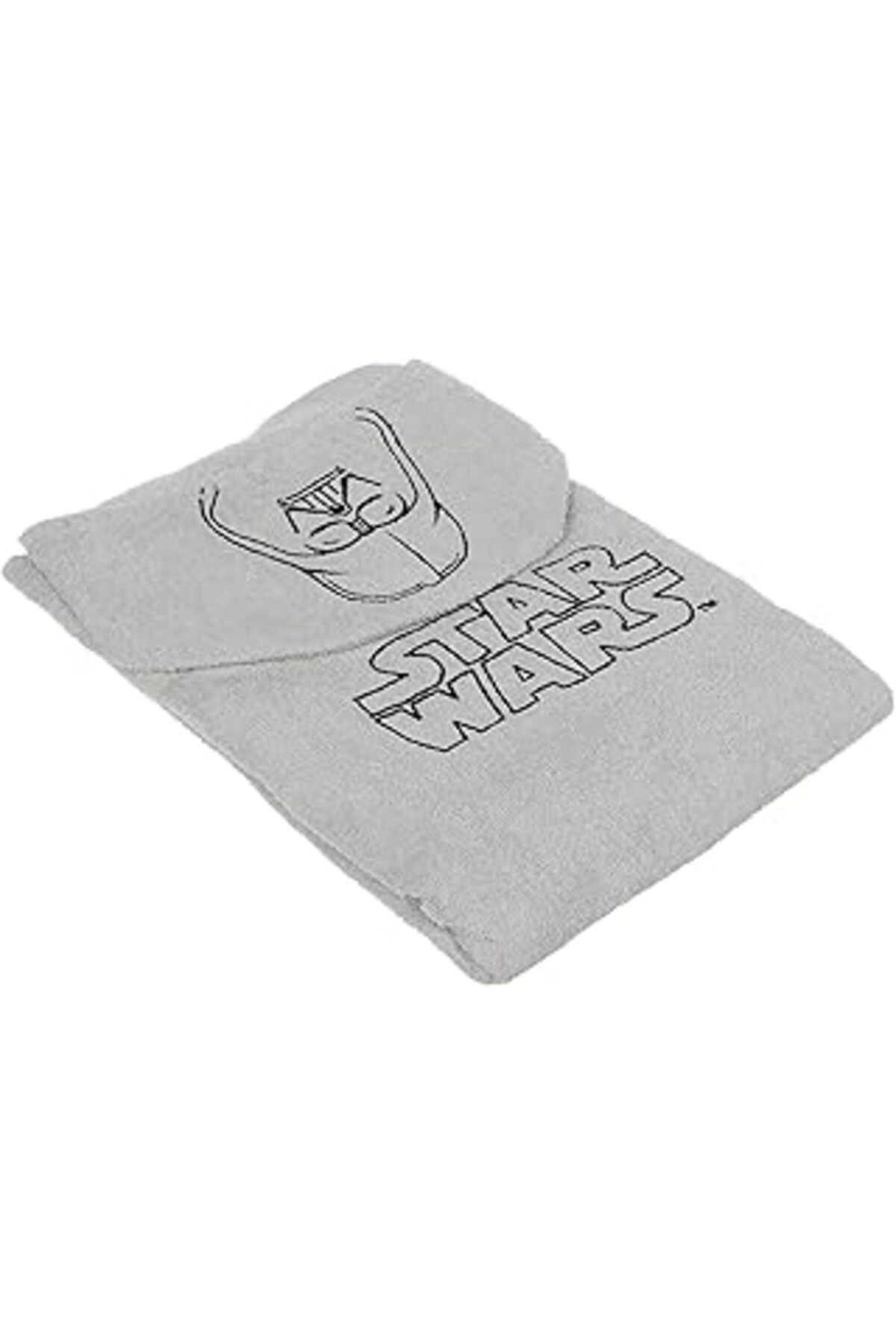 NZM TİCARET Taç Disney Starwars Lisanslı Karakter Baskılı%100 Pamuk Bebek Havlu Panço, Gri, 75X130 Cm