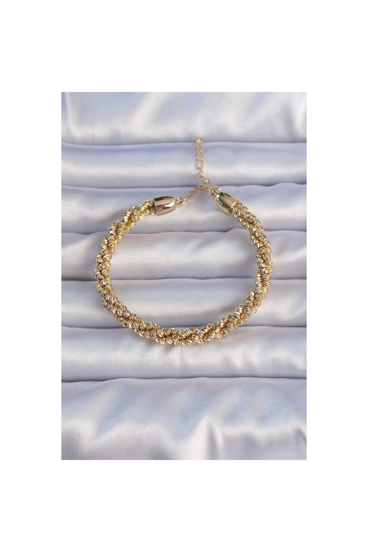 Marsilyan Pirinç Altın Renk Sarmal Model Bileklik - TJ-BB6295