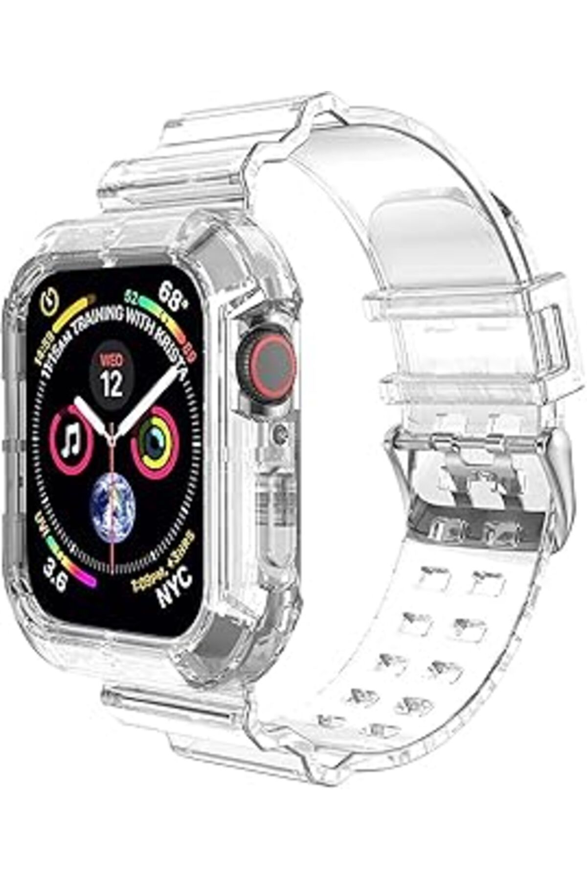 karadağsb Microsonic Apple Watch Se 2022 44Mm Için Kordon Transparent Clear Band Şeffaf