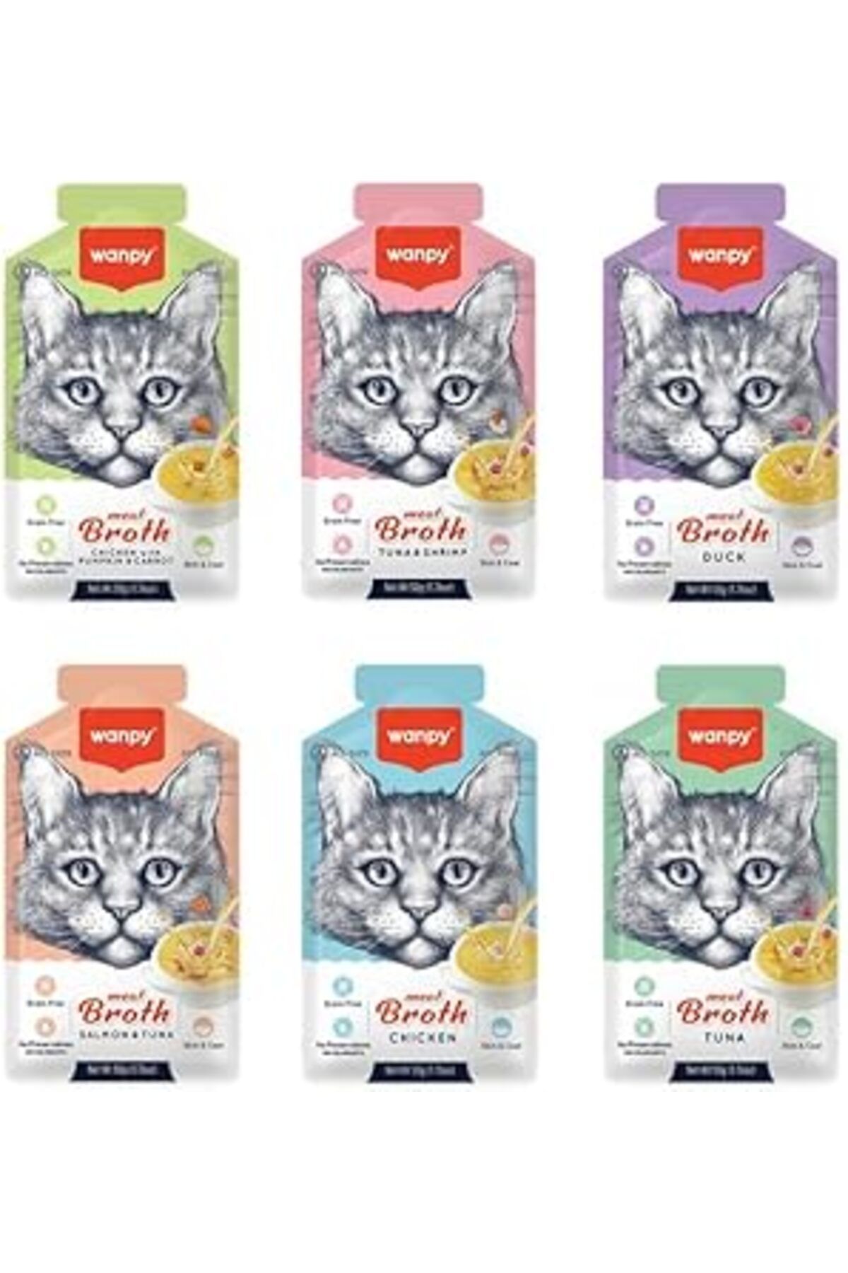 karadağsb Wanpy Karışık Aromalı Kedi Çorbası (50Gr X 6 Adet) Sıvı Kedi Ödülü