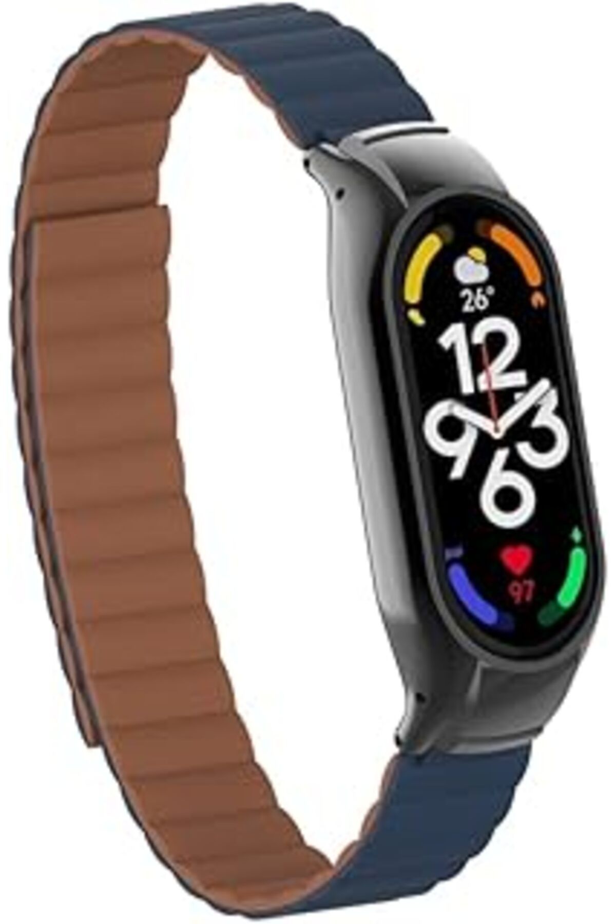 karadağsb Zore Xiaomi İle Uyumlu Mi Band 7 Krd-69 Kordon Saks Mavi-Kahverengi