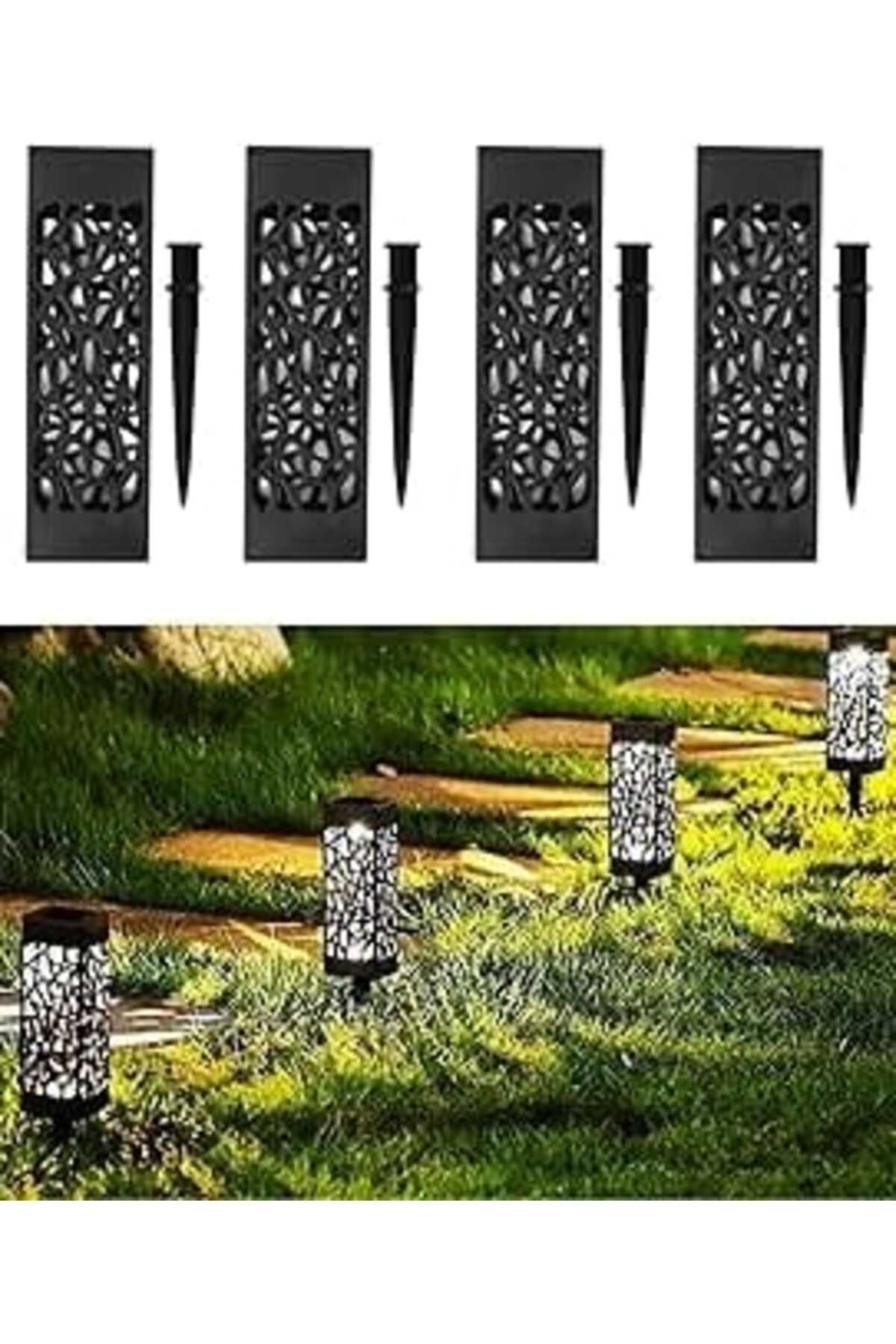 NETWORK ART Forlife 4'Lü Set Güneş Enerjili Solar, Gün Işiği, Yürüyüş Yolu Bahçe Işıkları, Güneş Led Işıkları,