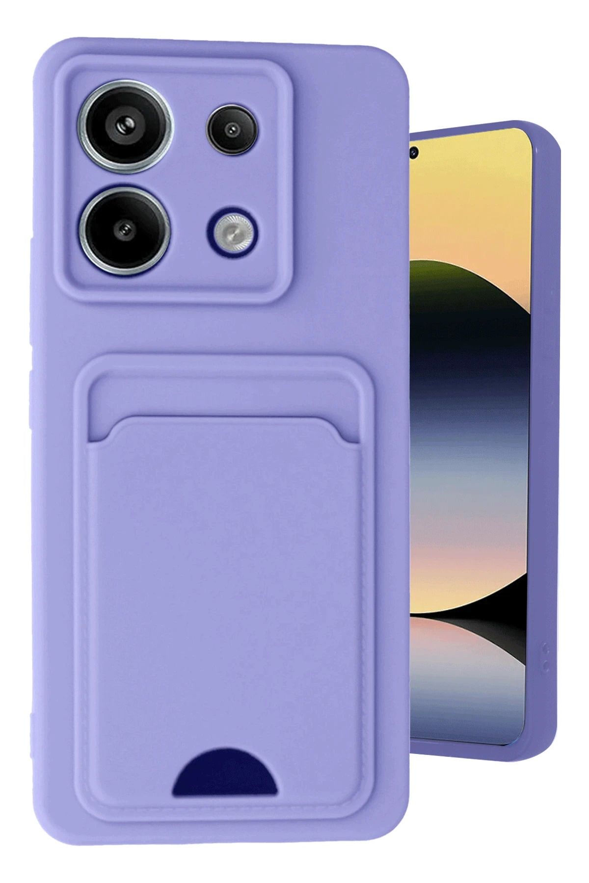 NewFace Xiaomi Redmi Note 13 Pro 5G Kılıf Kelvin Kartvizitli Silikon - Lila YNSMR