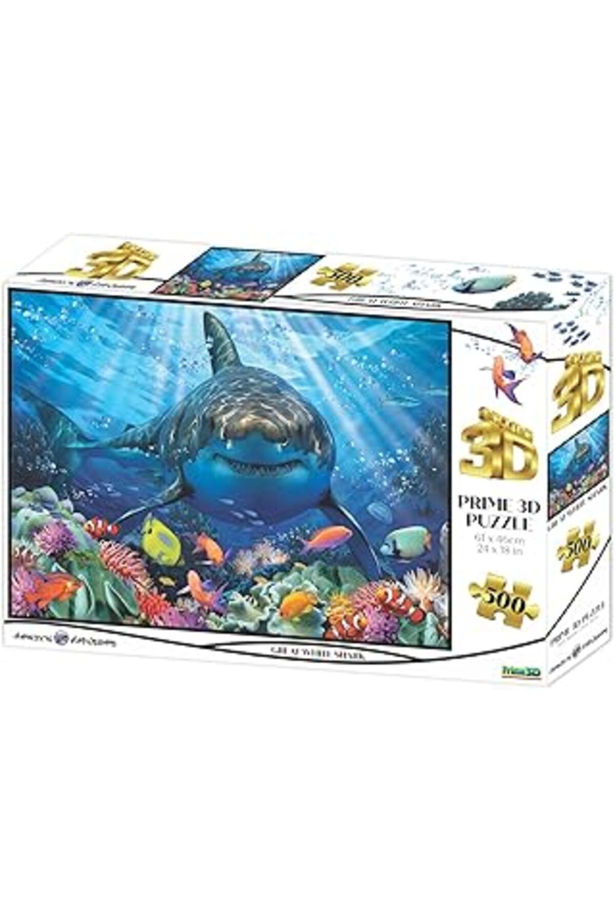 karadağsb Lxpvsa Prime 3D - Büyük Beyaz Köpekbalığı - 500 Parça Yetişkin Puzzle