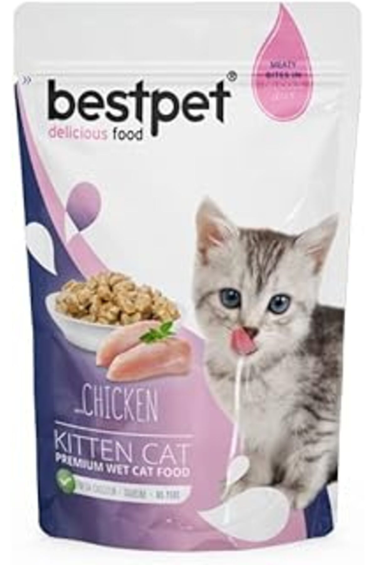 karadağsb Bestpet Yavru Kediler İçin, Tahılsız, Jöle İçinde Tavuk Parça Etli Yaş Mama, 85 Gr X 24 Adet