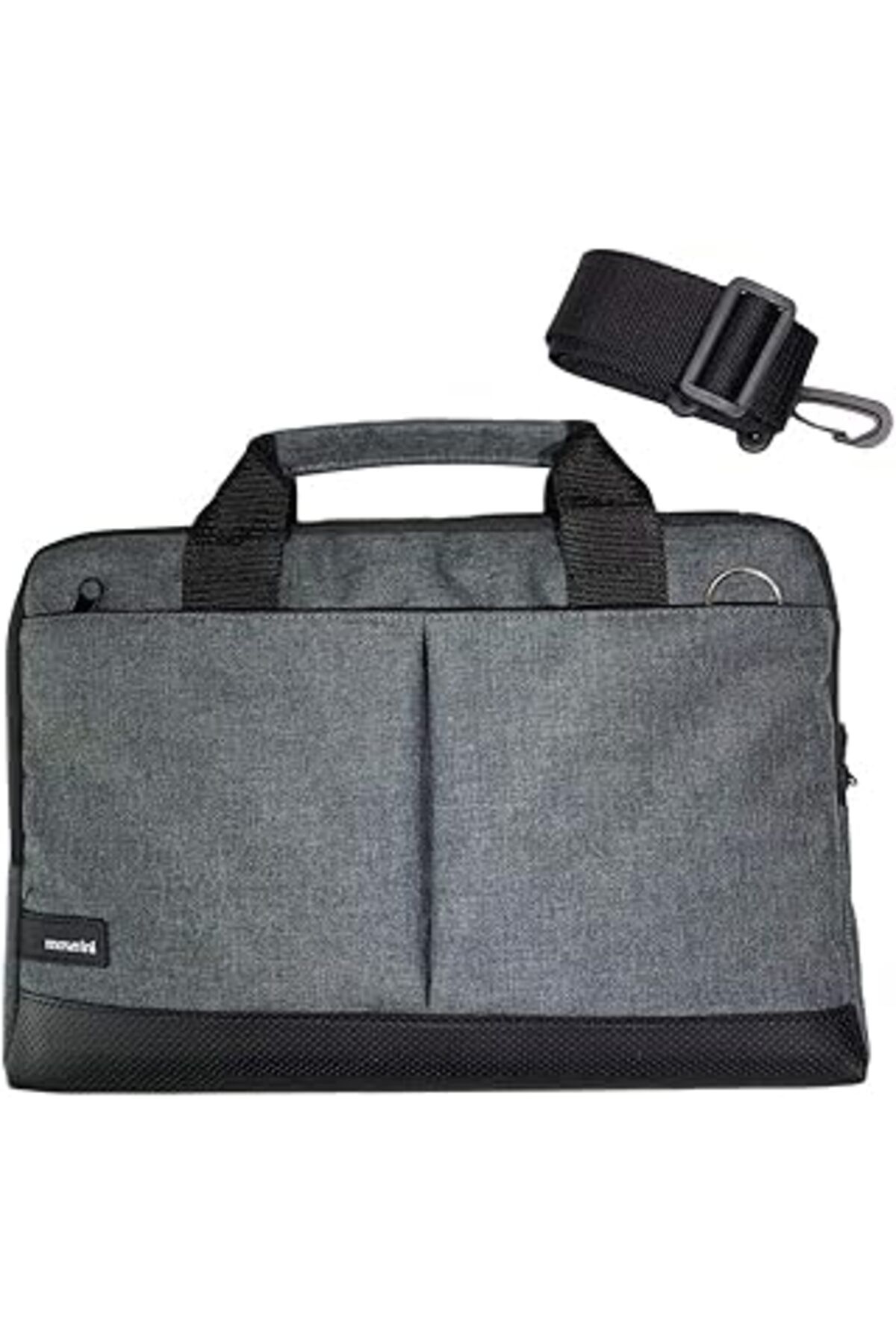 NZM TİCARET Moserini 15.6'' Taban Korumalı, Omuz Askılı Notebook Laptop Macbook Çantası (Gri)