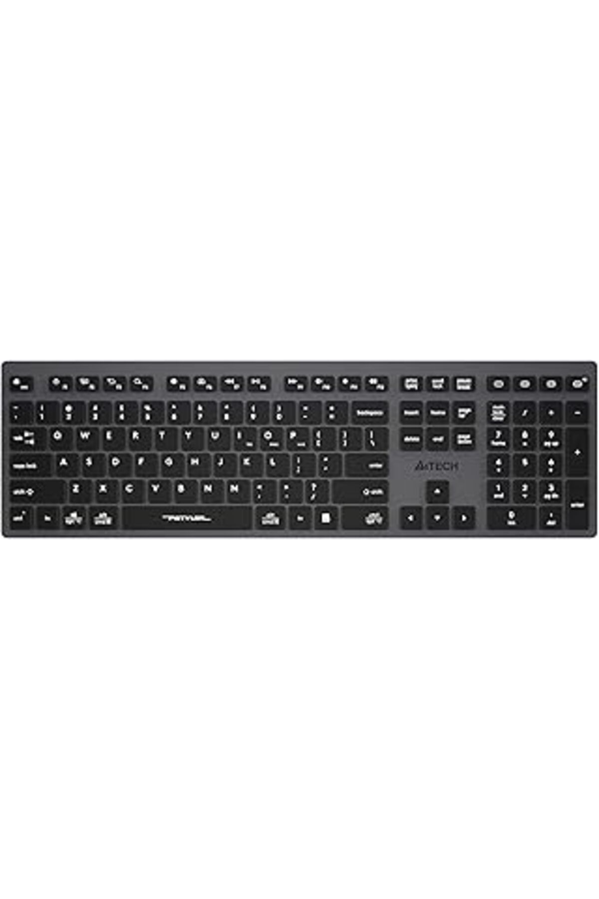 Mu Art A4 Tech Fbx50C Şarj Edilebilir (Q) Türkçe Fn-Multimedya Bluetooth & 2.4Ghz Kablosuz Klavye, Siyah/G