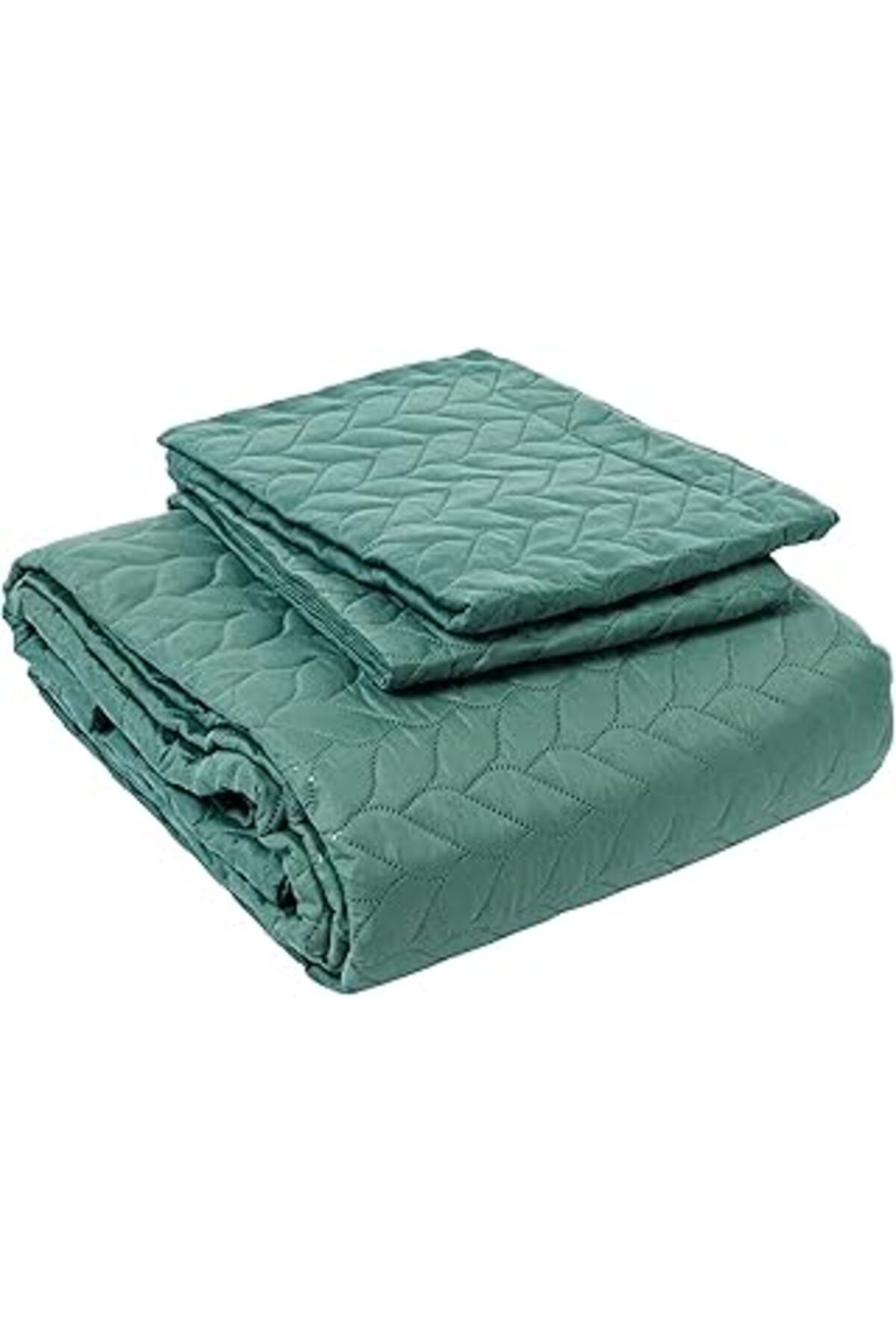 NZM TİCARET Taç Glory Kendinden Desenli%100 Polyester Yatak Örtüsü Seti, Yeşil, Çift Kişilik