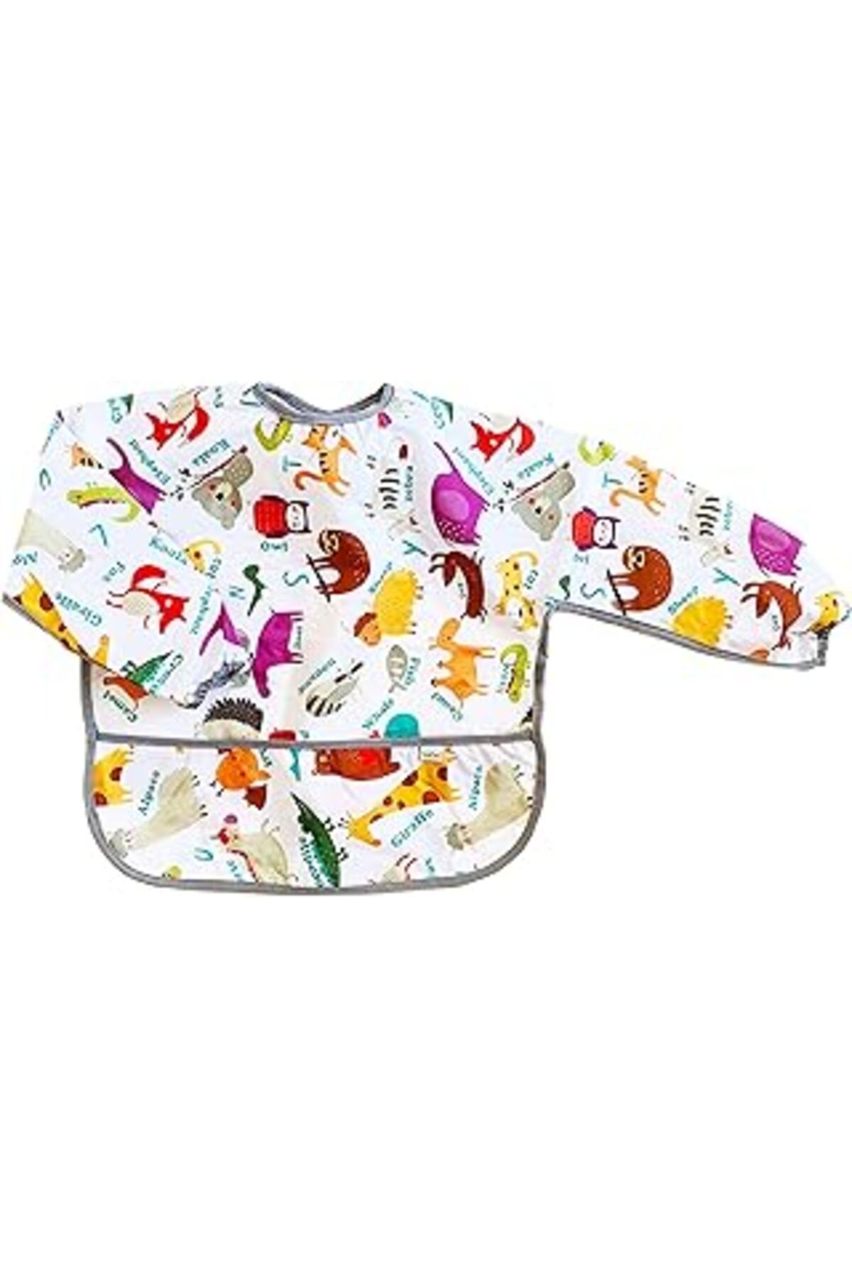 Mu Art Ahşap Yorni, Deluxe Uzun Kollu Bebek Mama Önlüğü (6-24AY)