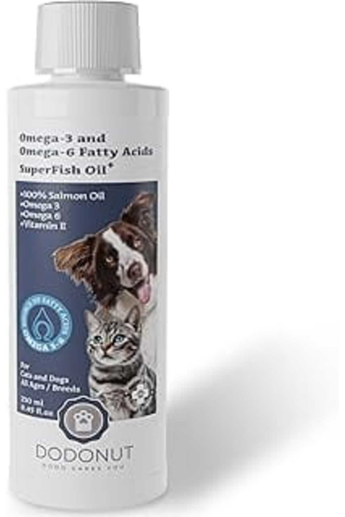 NZM TİCARET Dodonut Superfish Oil+% Kedi Ve Köpek 100 Somon Yağı, Omega 3 Ve 6, 250 Ml