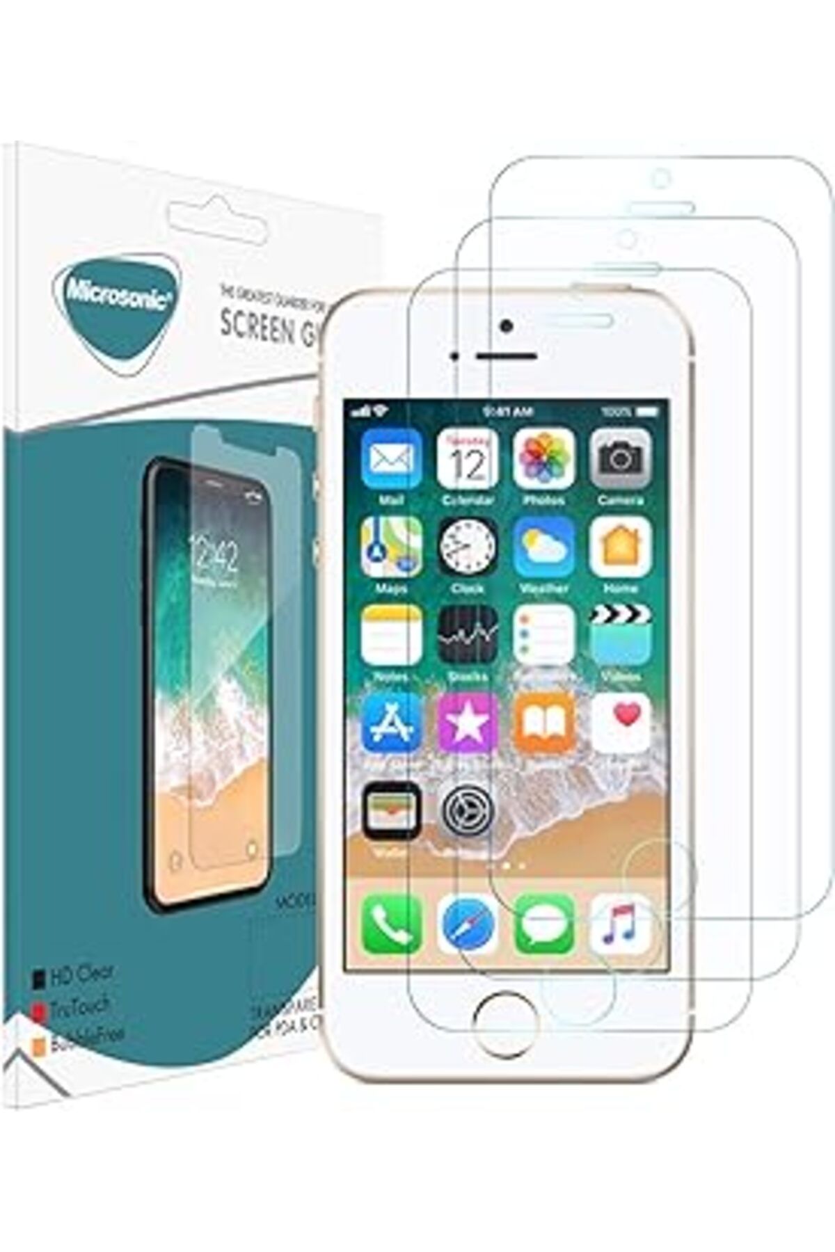 Pazarcan Microsonic Apple Iphone Se Ekran Koruyucu Nano Cam (3'Lü Paket)