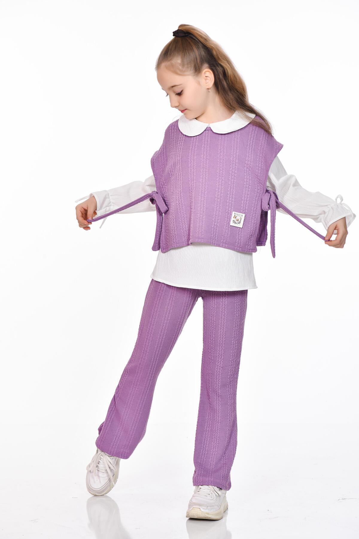 Kamex-Knitted Patterned Girl's Suit – Classic and Elegant Combination 6