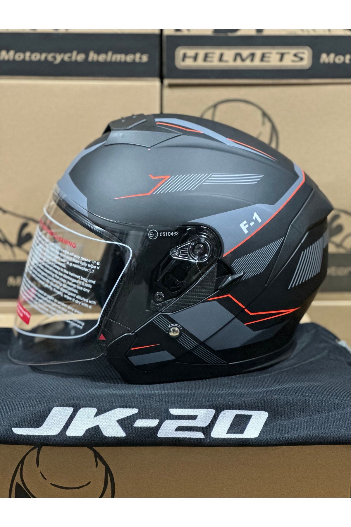 Palas Motor Motokaskk Güneş Gözlüklü Jk Güneş Gözlüklü Yarım Kask / Ece Sertifikalı