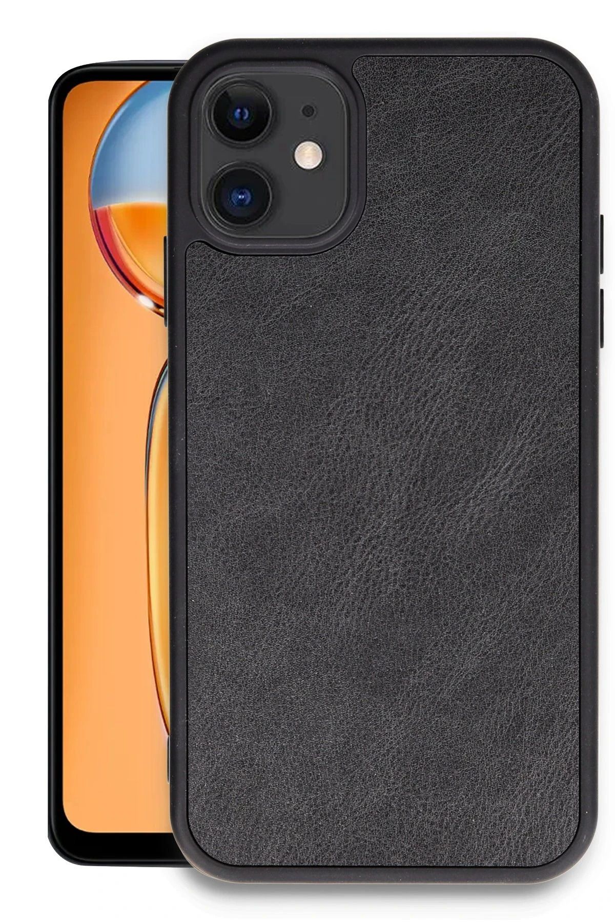 NewFace iPhone 11 Kılıf Aras Deri Kapak - Siyah YNSMR