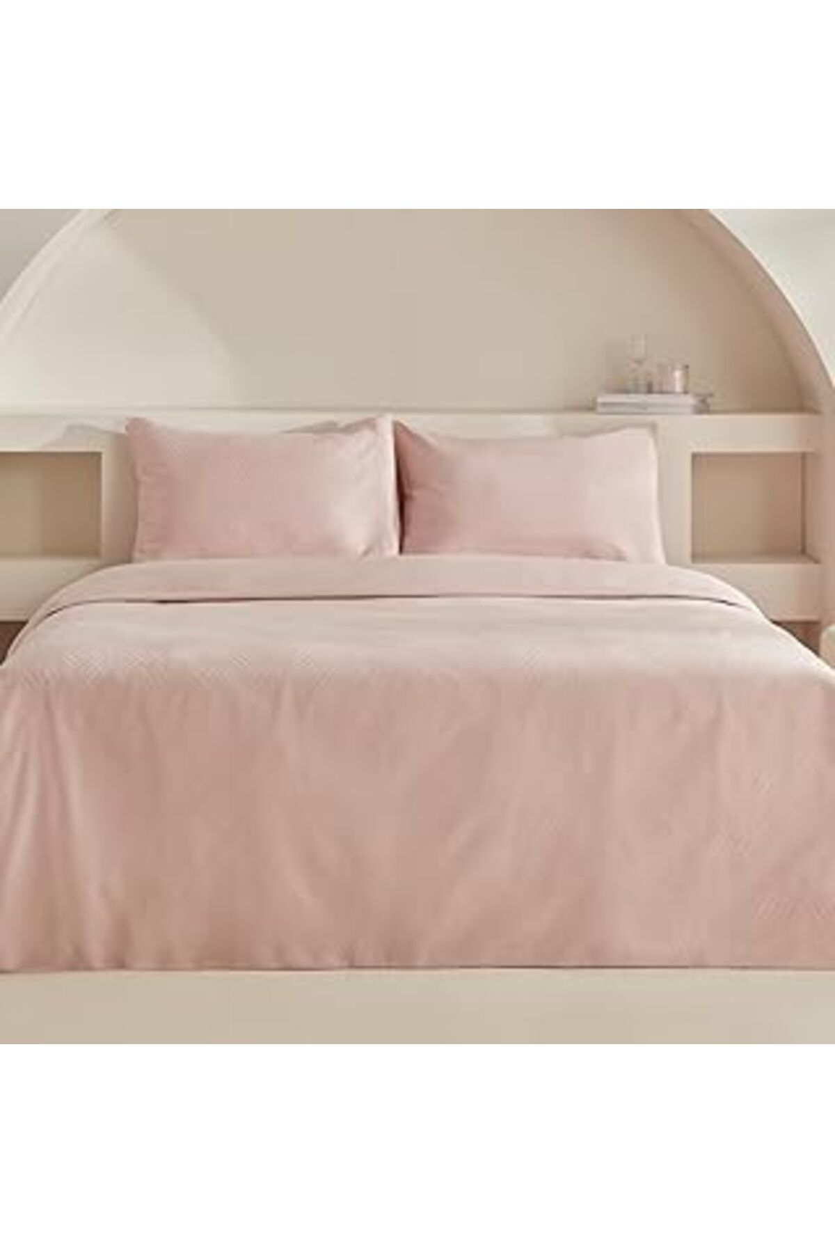 karadağsb Karaca Home Sion%100 Pamuk Jakarlı Saten Çift Kişilik Nevresim Takımı Pudra