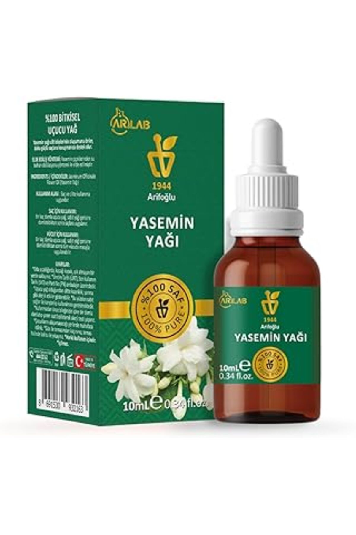 NZM TİCARET Yasemin Yağı 10Ml%100 Saf Yağ Arlab Pure Jasmine Oil 10Ml