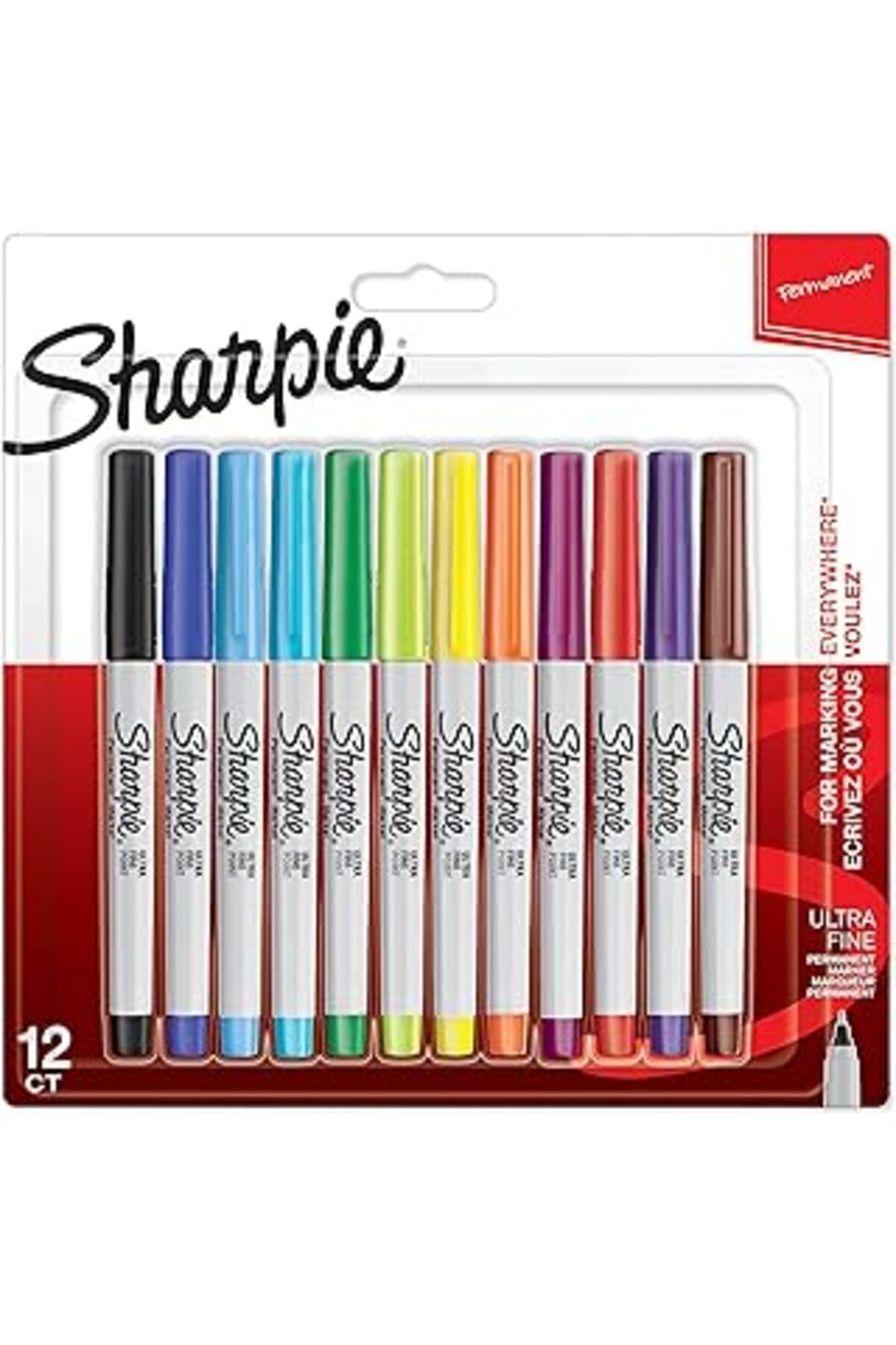 NETWORK ART Sharpie Ultra Fine, Süper İnce Uç, Karışık 12'li Paket