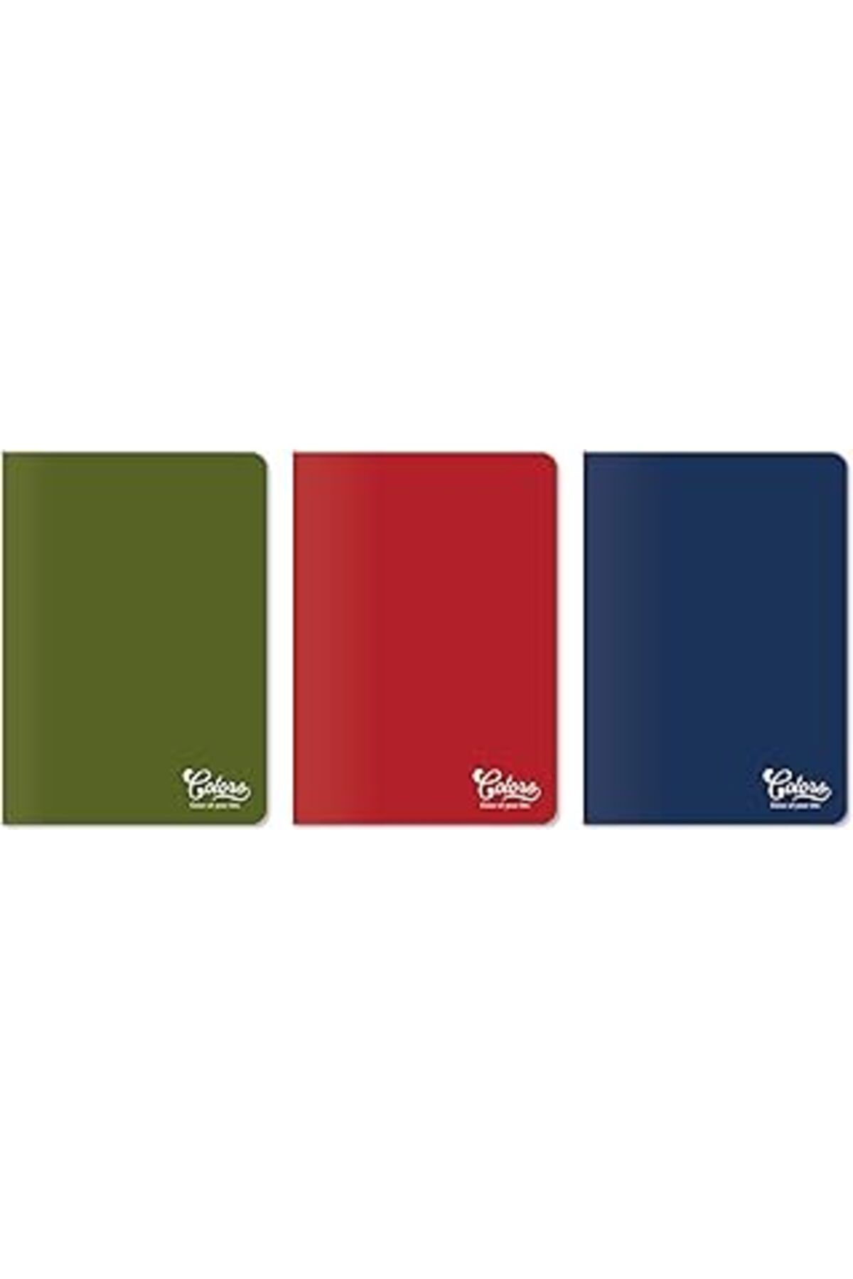 robotrend Meteksan Colors Ofis Serisi, A5 60 Yaprak Çizgisiz Karton Kapaklı Defter 3'Lü Paket, Kırmızı, Navy,