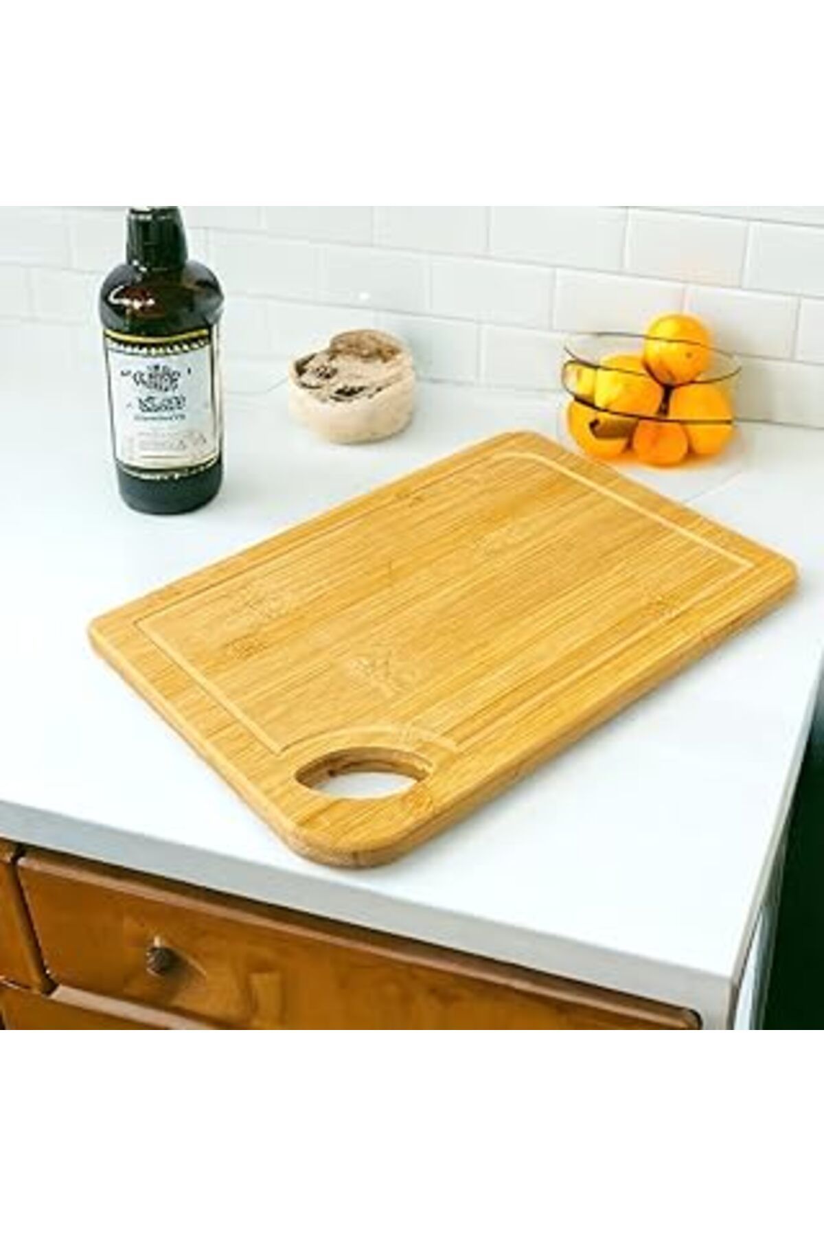 karadağsb Deconox Bambu Kesme Tahtası Antibakteriel Yıkanabilir Doğrama Tahtası Dikdörtgen 34X24 Cm