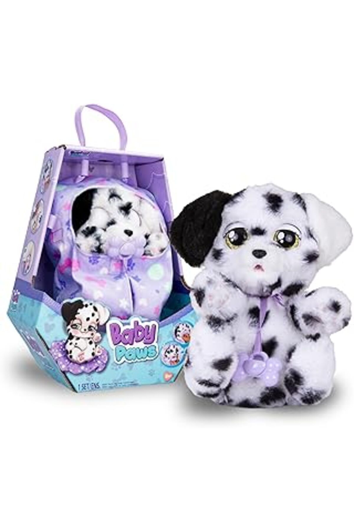 karadağsb Baby Paws Dalmaçyalı, Sesli İnteraktif Peluş, Gözleri Açar Ve Kapatır Ve El Çantası, Battaniye, Oyu