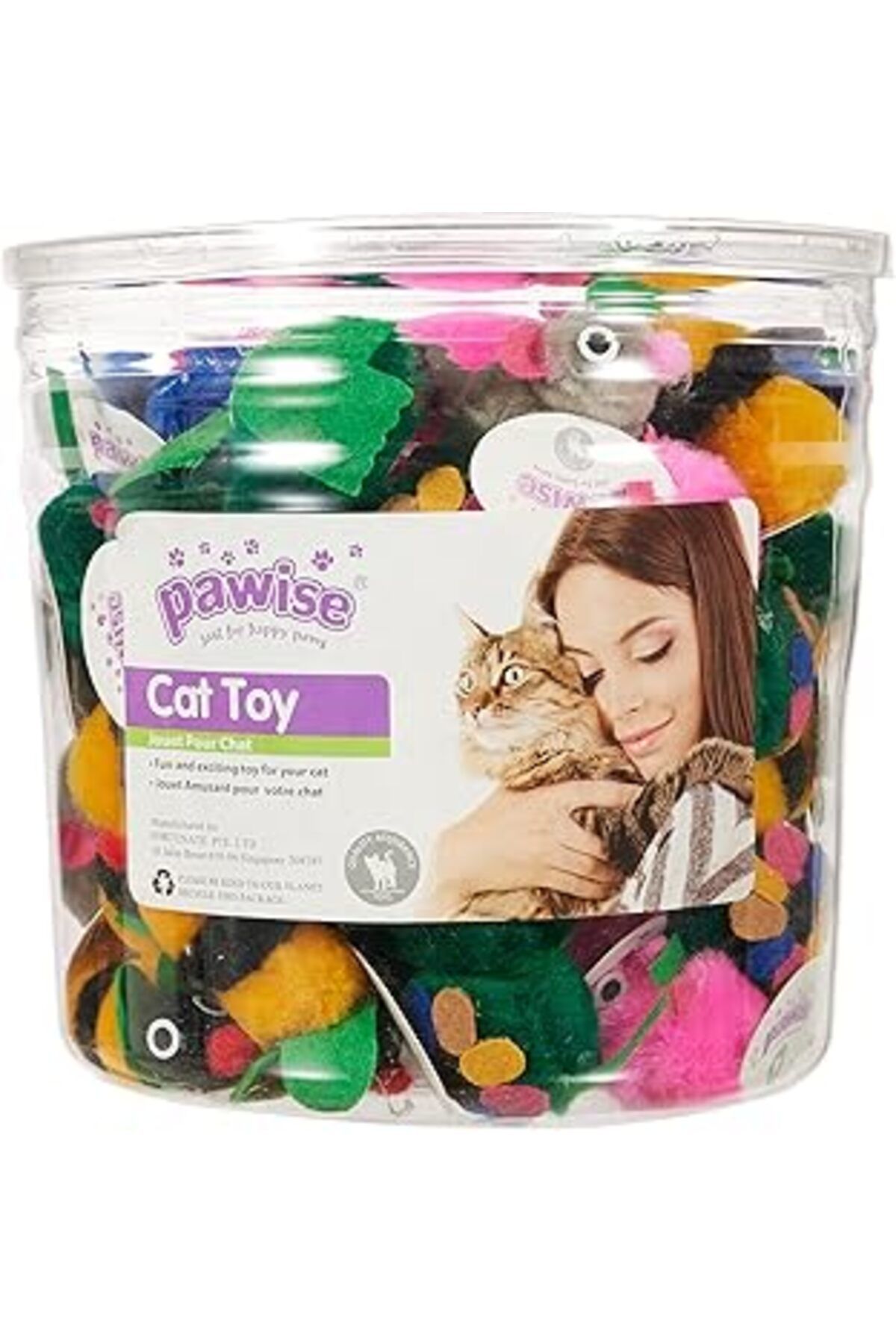 karadağsb Pawise Kedi Oyuncağı Karışık Hayvan 72 Adet Kutulu