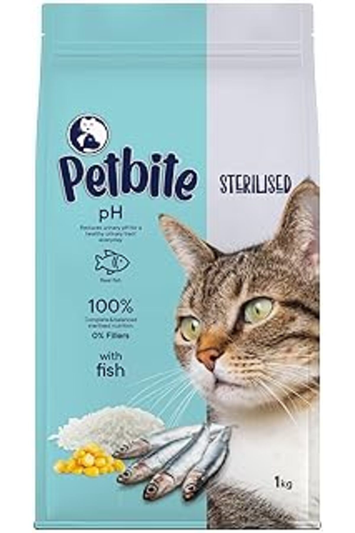 karadağsb Petbite Kısırlaştırılmış Yetişkin Kediler İçin Balık Etli Kuru Kedi Maması (1 Kg, Balık)