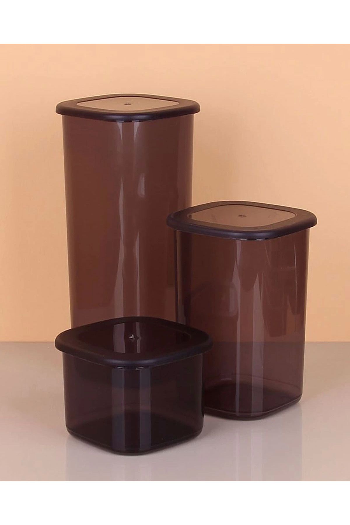 karadağsb 3Lü Saklama Kabı - 1750-1200-550Ml Koyu Şeffaf
