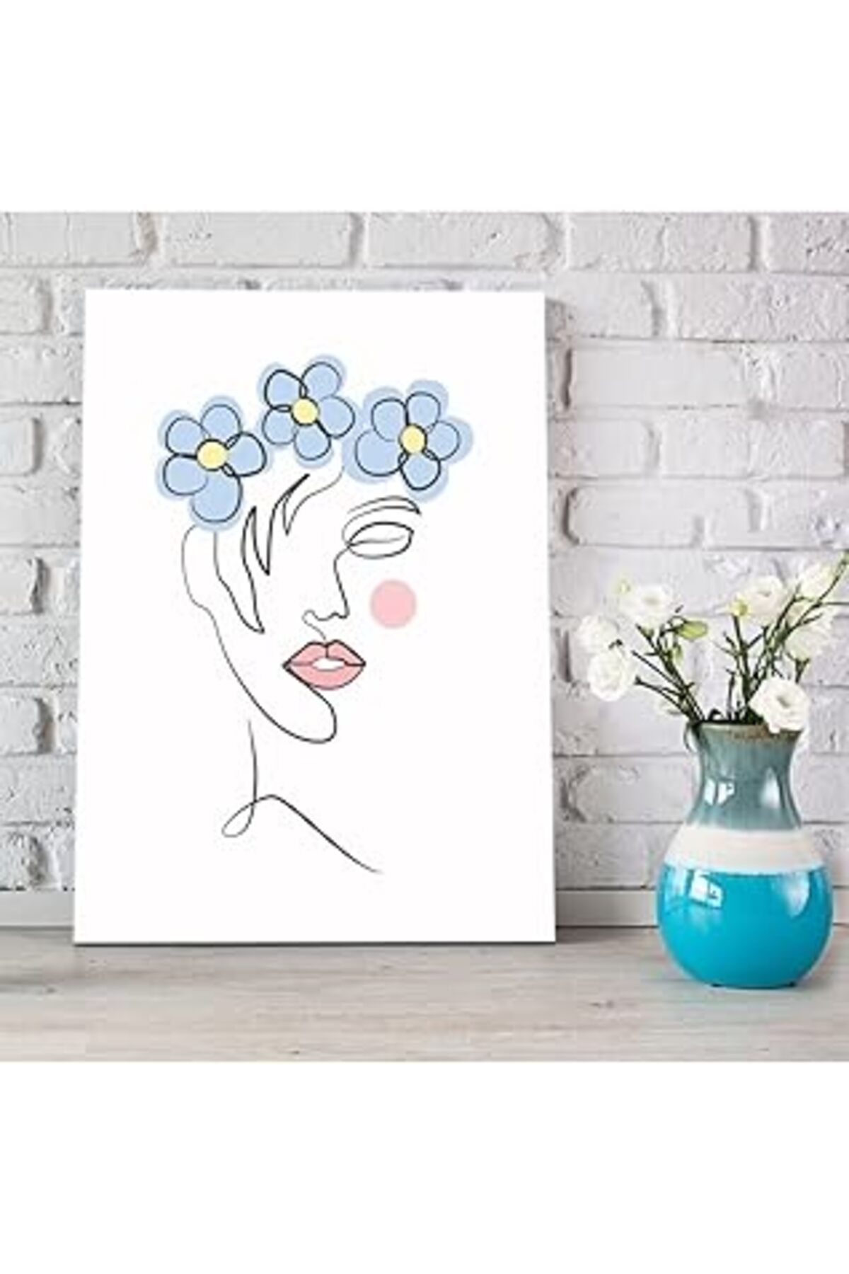 karadağsb Hediyesepeti Saçında Bahar Çiçekleri Ev Hediyesi Dekorasyon 30X40 Kanvas Tablo
