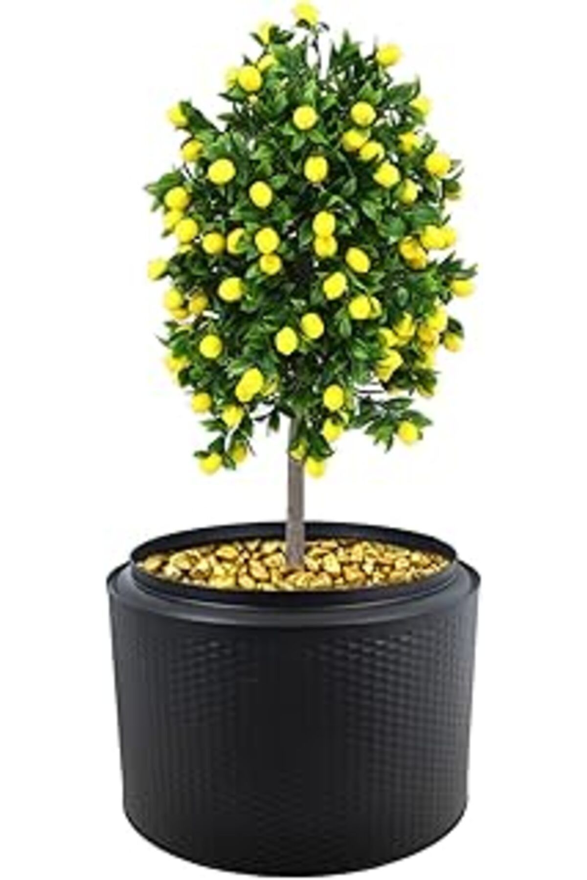 karadağsb Metal Saksı Büyük Bitki Ağaç Saksısı Fırınlanmış Statik Boyalı Boy 46 Cm Çap 60 Cm